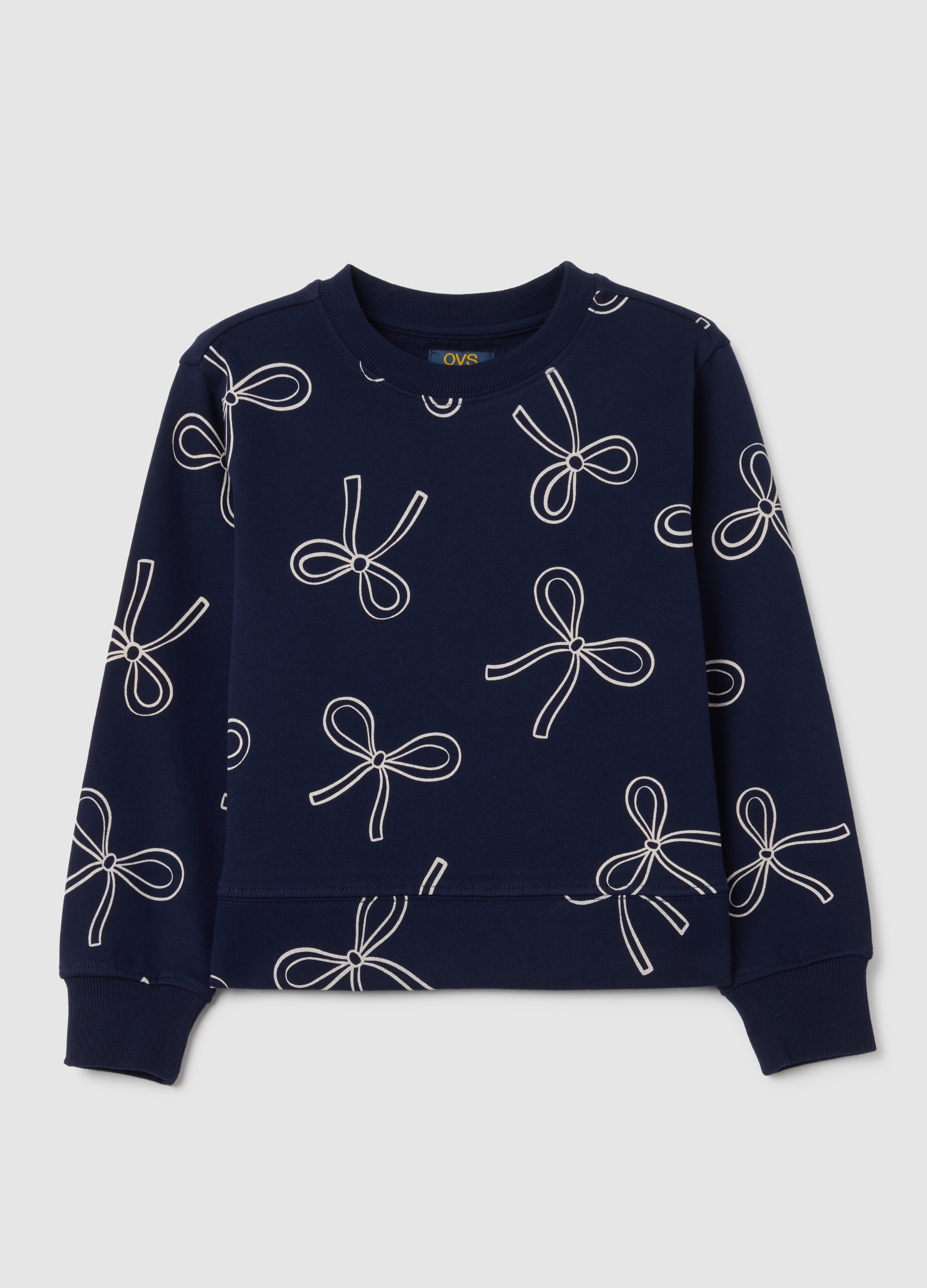 OVS, Mädchen-sweatshirt Aus Blauem Baumwollmaterial Im Regular Fit, Mädchen, Dunkelblau, Größe: 3-4