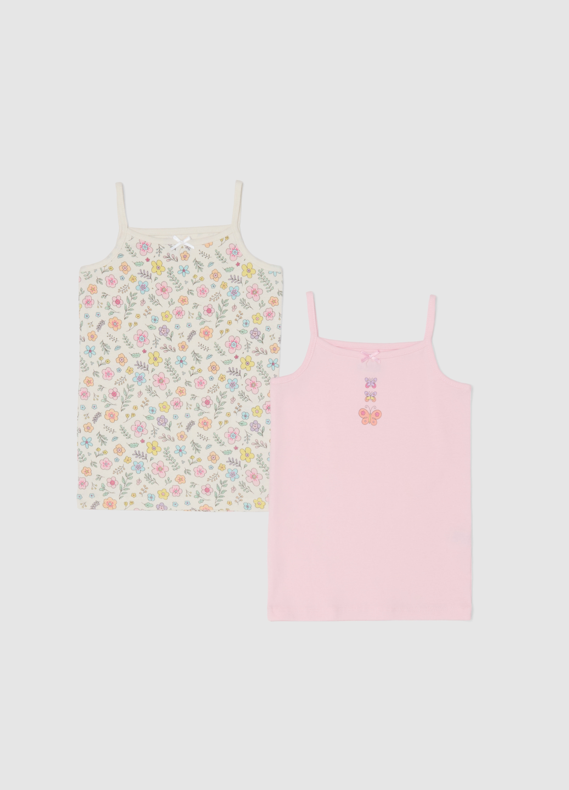 FAGOTTINO, Pack Doble De Vestidos Multicolor De Puro Algodón Para Bebé Niña Con Flores, Niña, Pink/White, Talla: 24-30