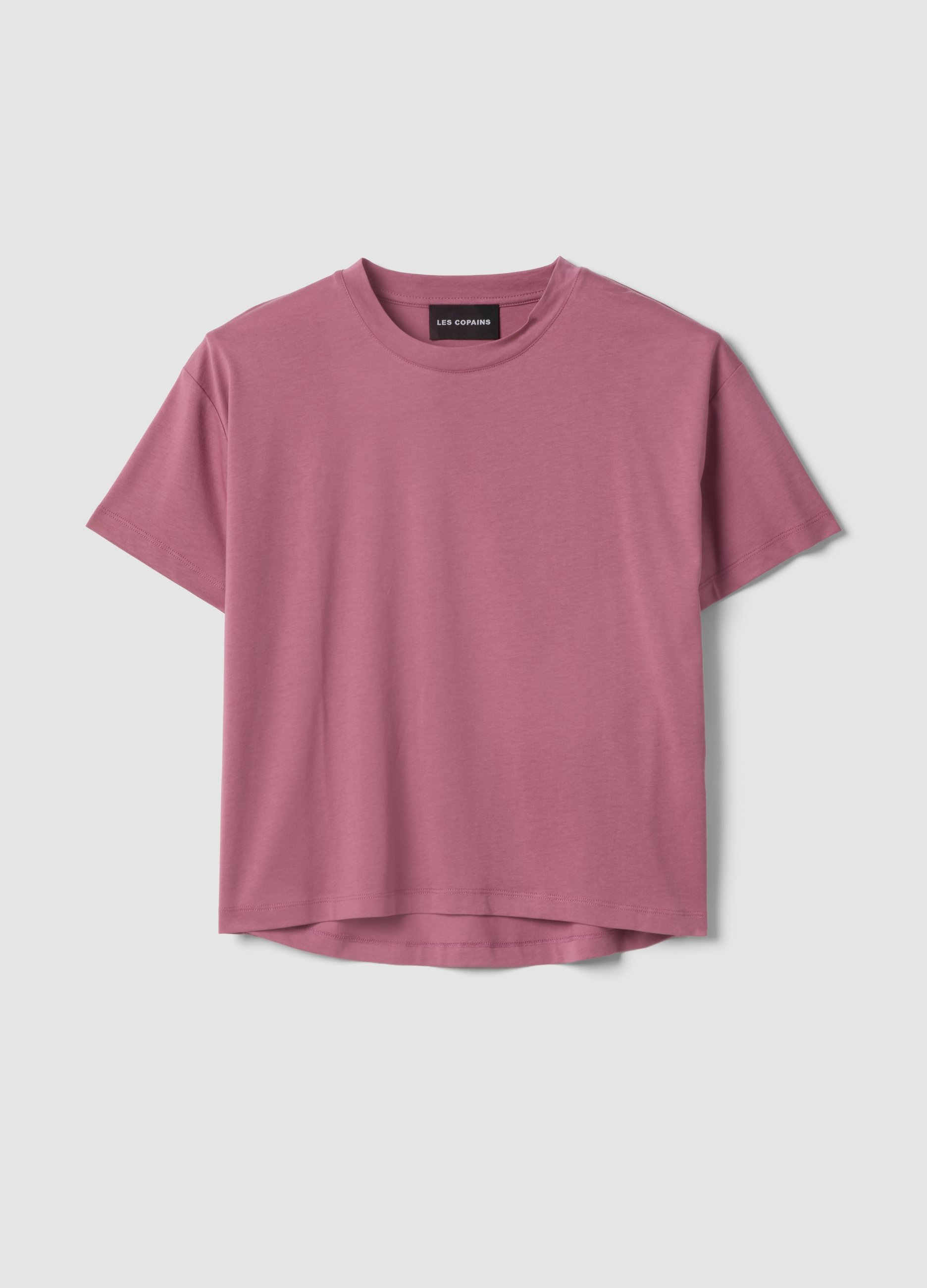 LES COPAINS, Camiseta Rosa De Manga Corta En Mezcla De Lyocell Y Algodón, Mujer, Rosa, Talla: 40