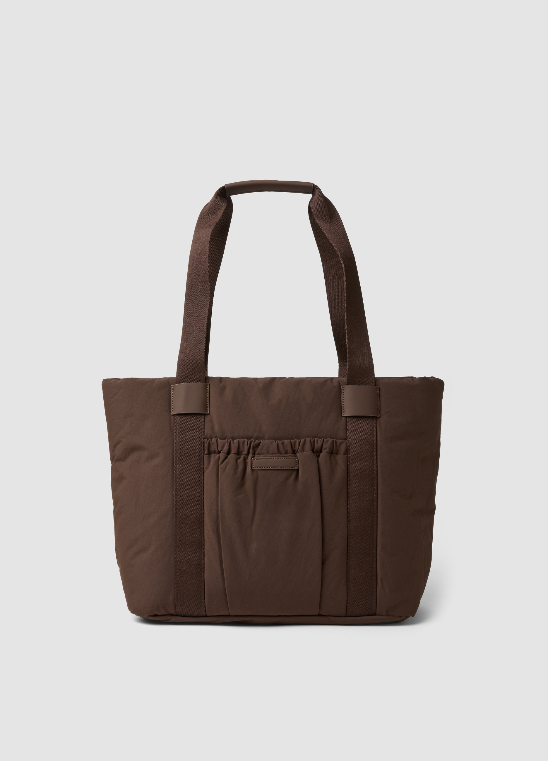 OVS, Borsa Shopper Marrone Con Tasca Esterna Arricciata, Donna, Marrone, Taglia: ONE SIZE