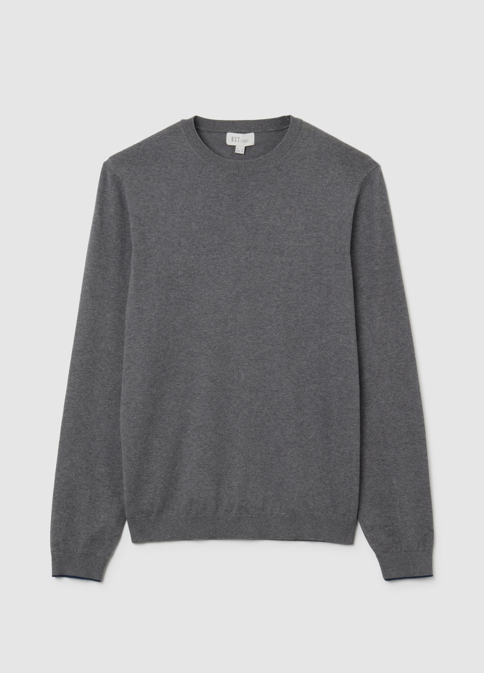 Maglione In Misto Cotone Grigio Regular Fit, Hombre, Gris claro, Talla: M