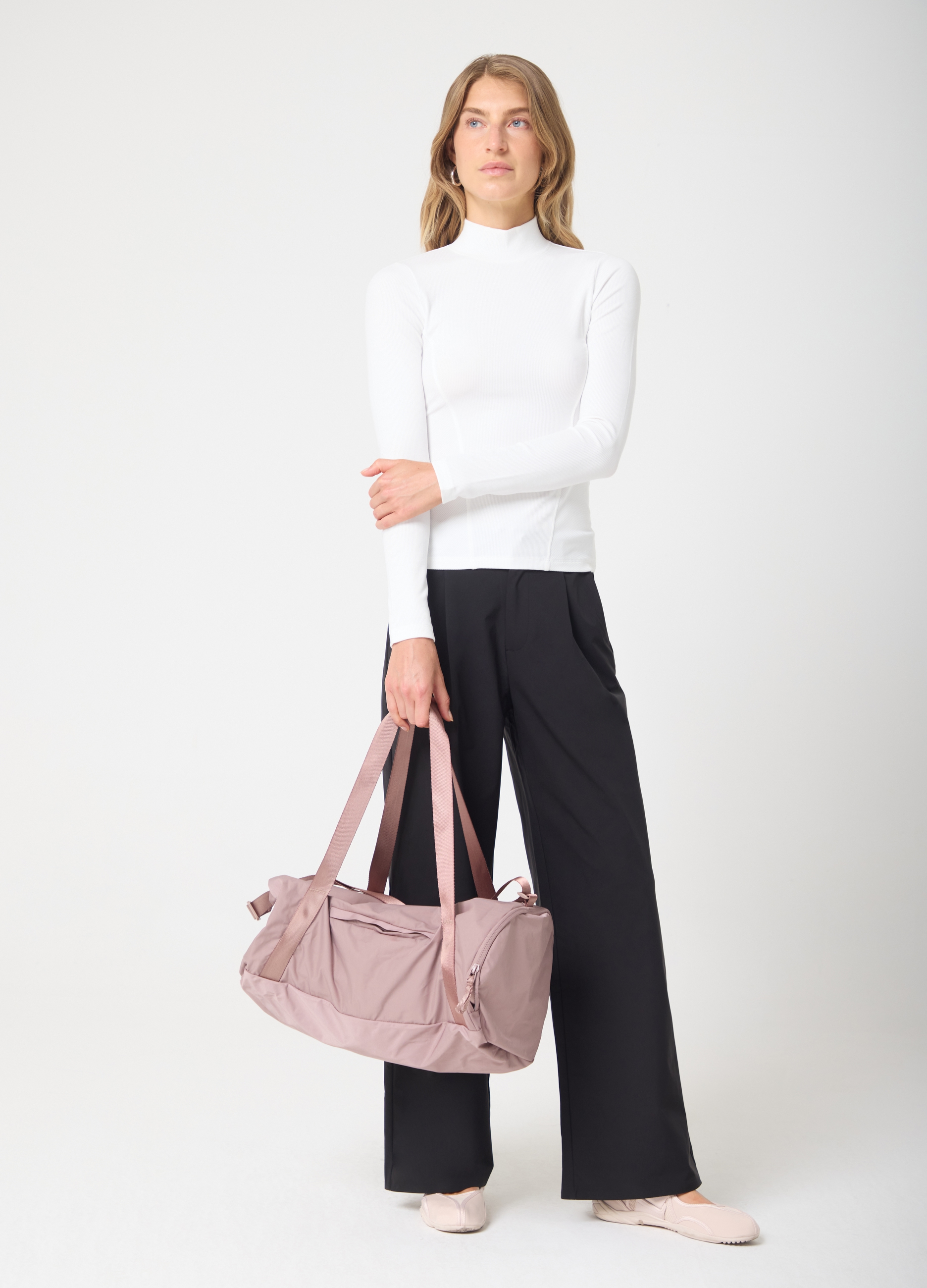 Altavia Studio, T-shirt Mock Neck A Maniche Lunghe Altavia Studio, Donna, Bianco, Taglia: XL