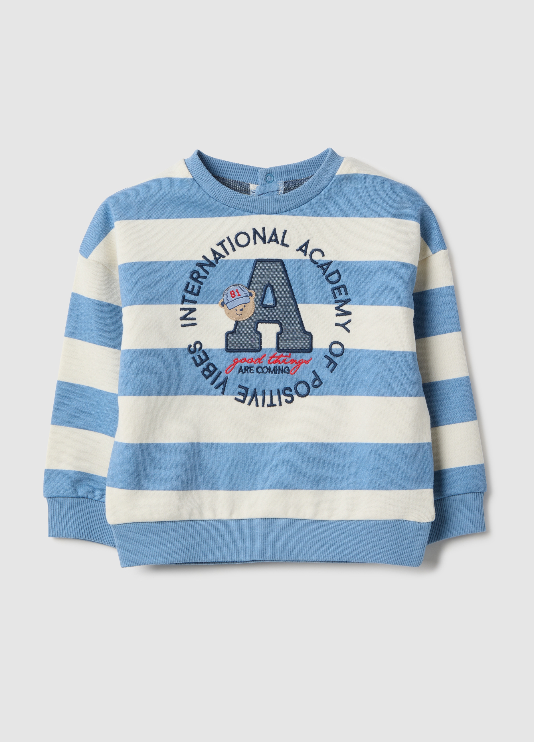 FAGOTTINO, Sudadera Oversized Multicolor De Algodón Puro Para Niños, Niño, Blanco/azul, Talla: 18-24