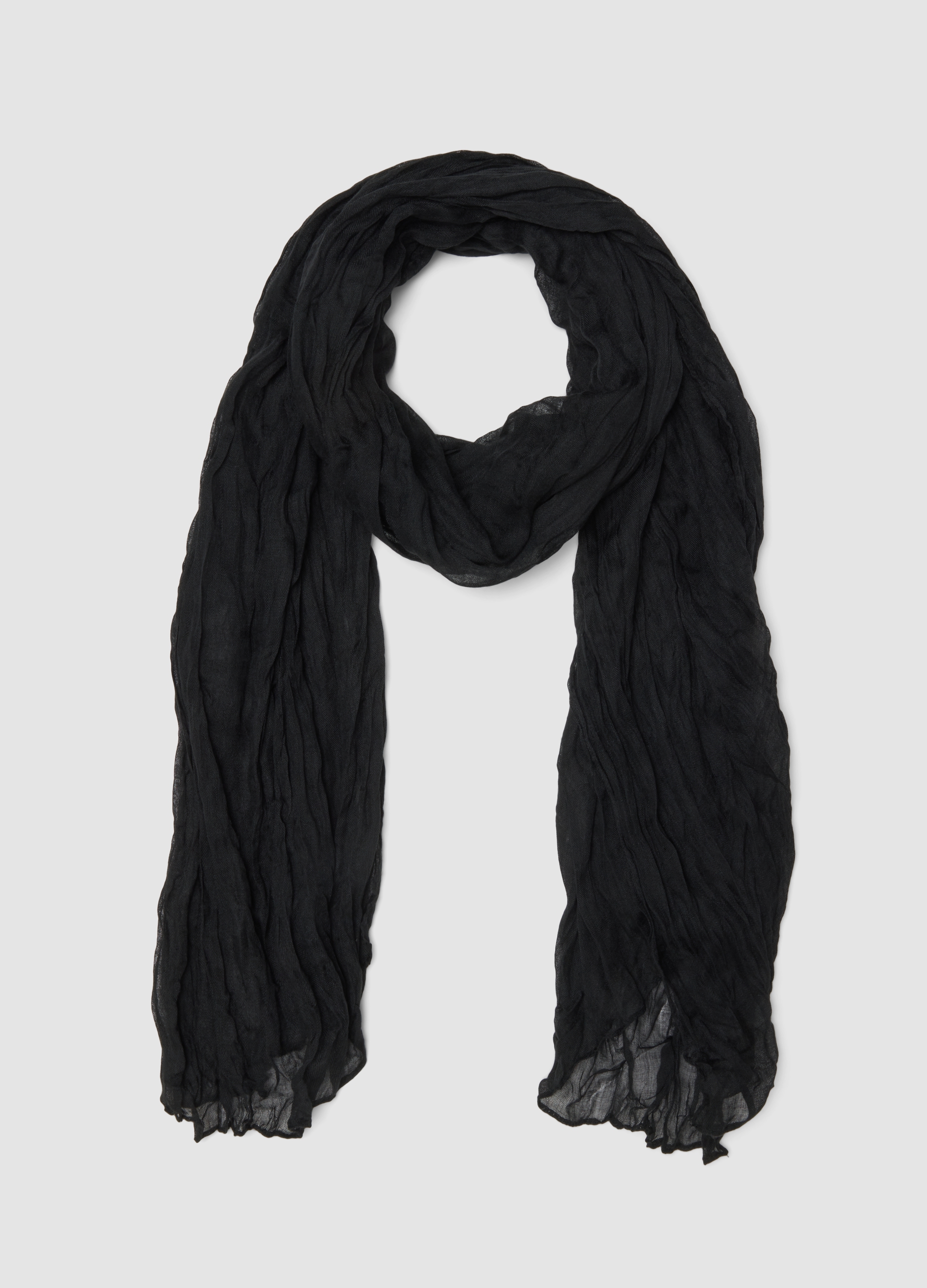 OVS, Sciarpa Nera Effetto Stropicciato Semitrasparente, Donna, Nero, Taglia: ONE SIZE