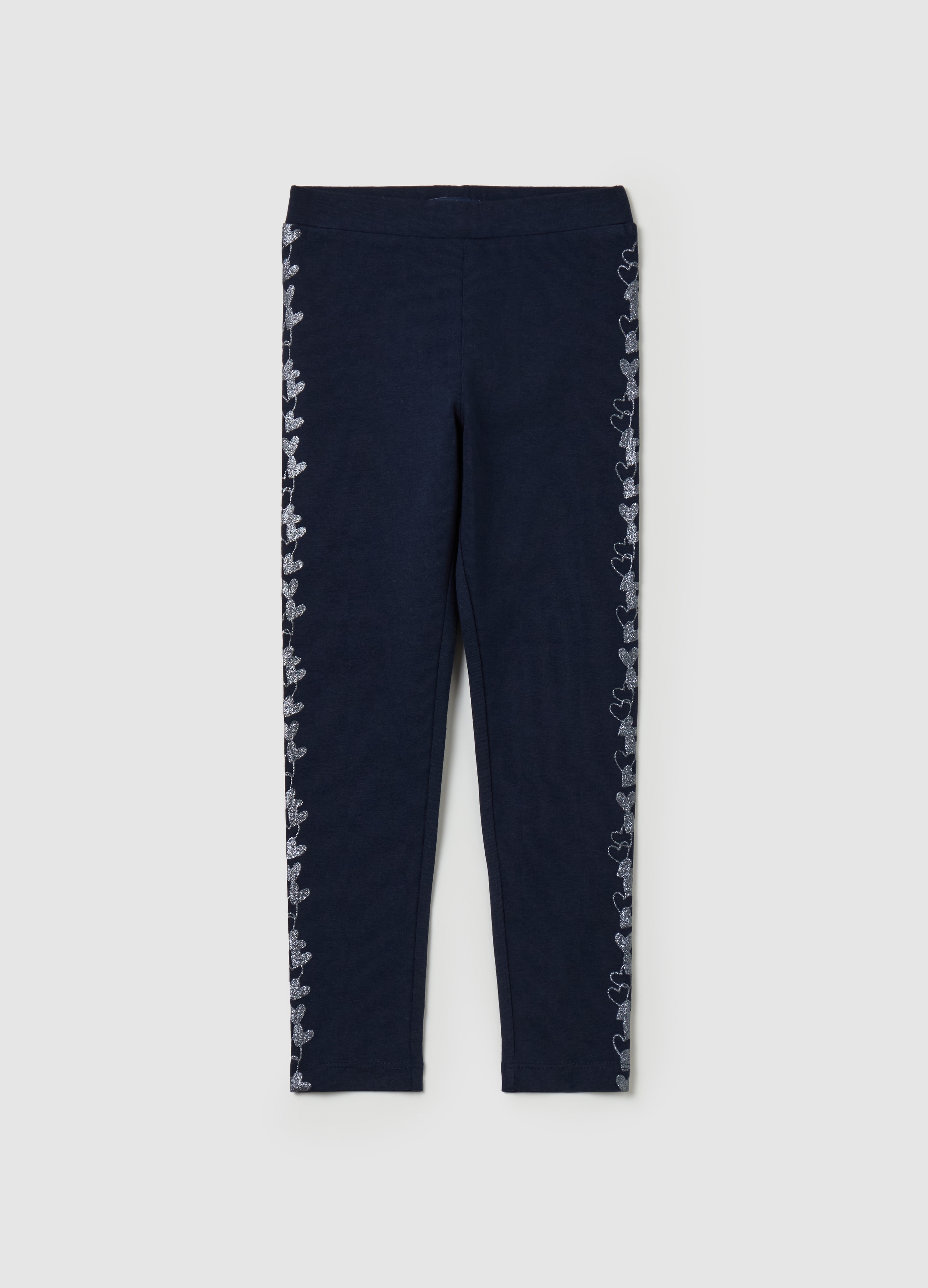 OVS KIDS, Leggings Con Stampa Glitterata, Bambina, Grigio, Taglia: 7-8