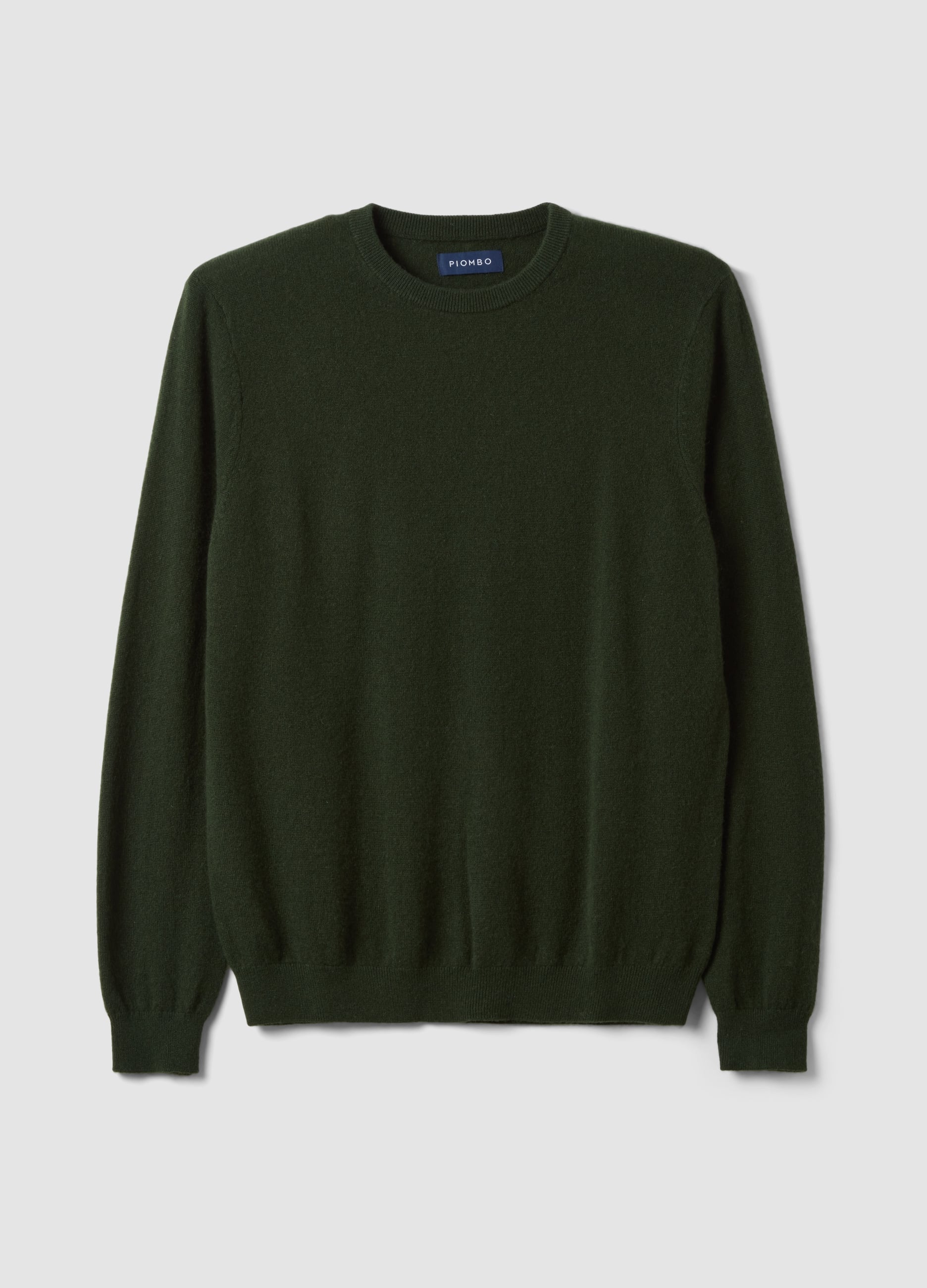Piombo Contemporary, Maglia Verde In Puro Cashmere Regular Fit, Unisex, Verde, Taglia: L