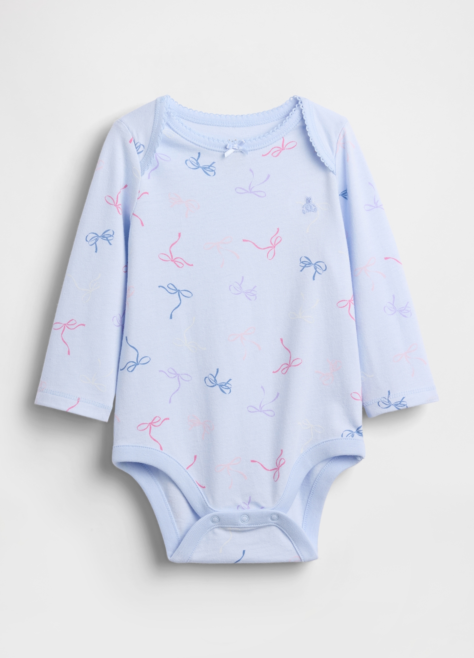GAP KIDS, Body In Cotone Con Stampa Fiocchi, Unisex, Azzurro, Taglia: 3-6M/58-69