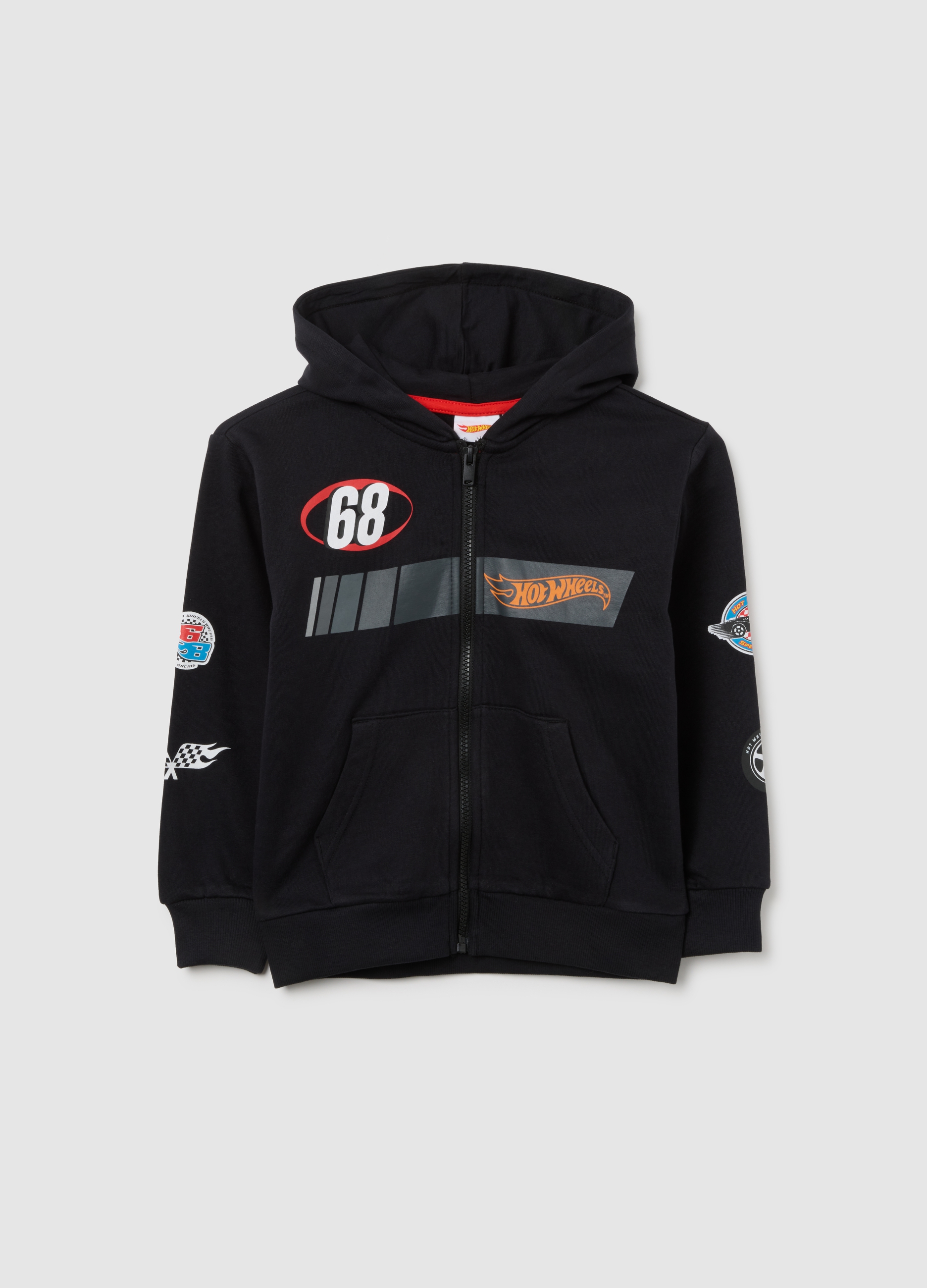 OVS KIDS, Felpa Da Bambino In Puro Cotone Nera Regular Fit Con Stampa, Nero, Taglia: 5-6