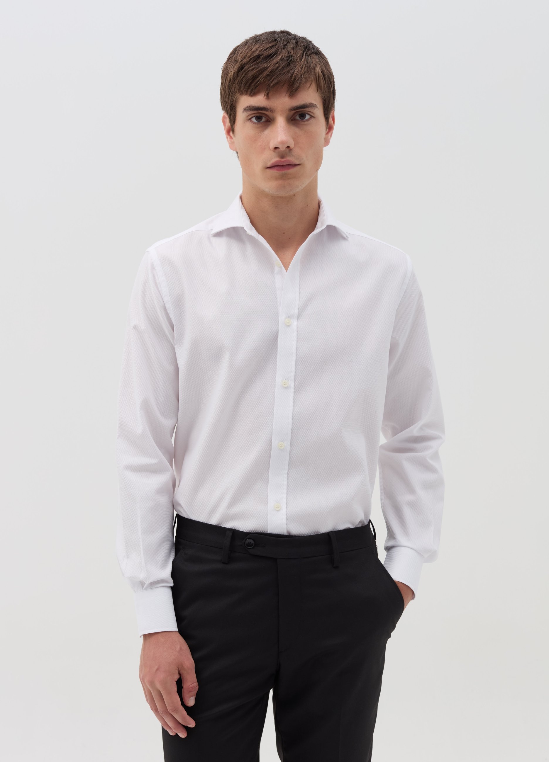 Camisa Regular Fit Planchado Fácil, Hombre, Blanco óptico, Talla: 41