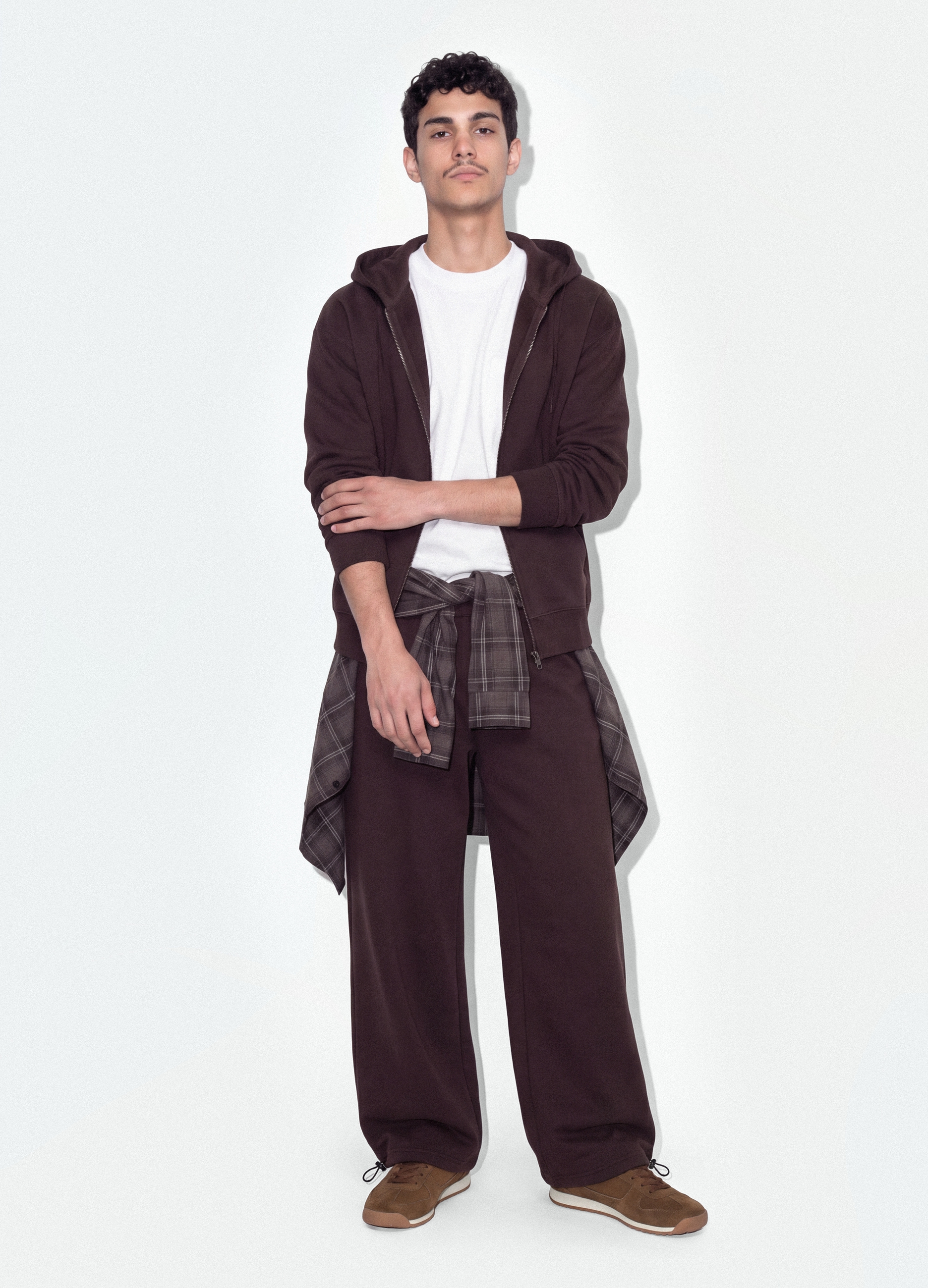B.ANGEL, Jogger Marroni In Puro Cotone Con Vita Elastica Over Fit, Uomo, Marrone, Taglia: XL