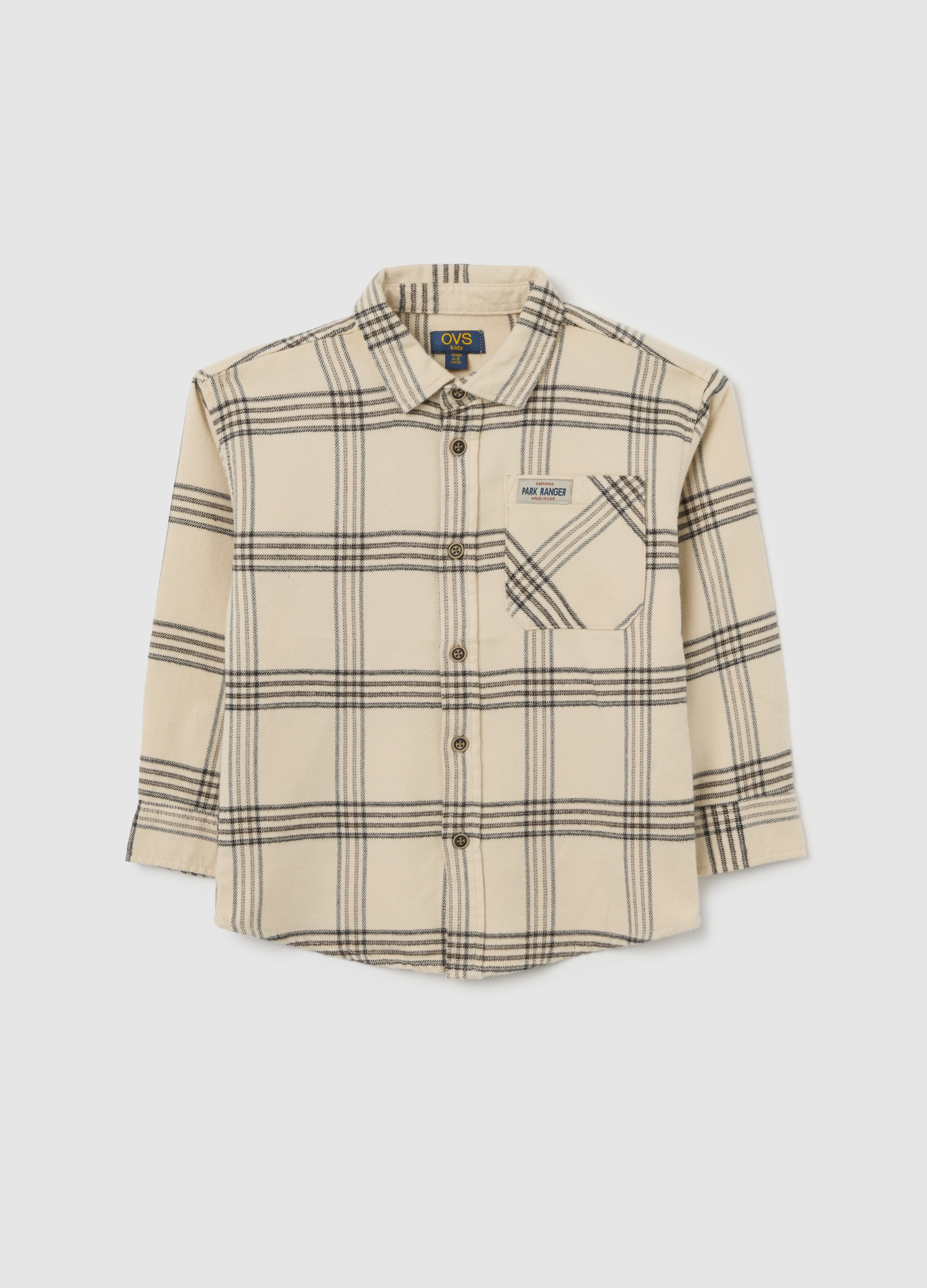 OVS KIDS, Camicia Da Bambino In Puro Cotone E Flanella Multicolor Vestibilità Over, Multicolor, Taglia: 6-7