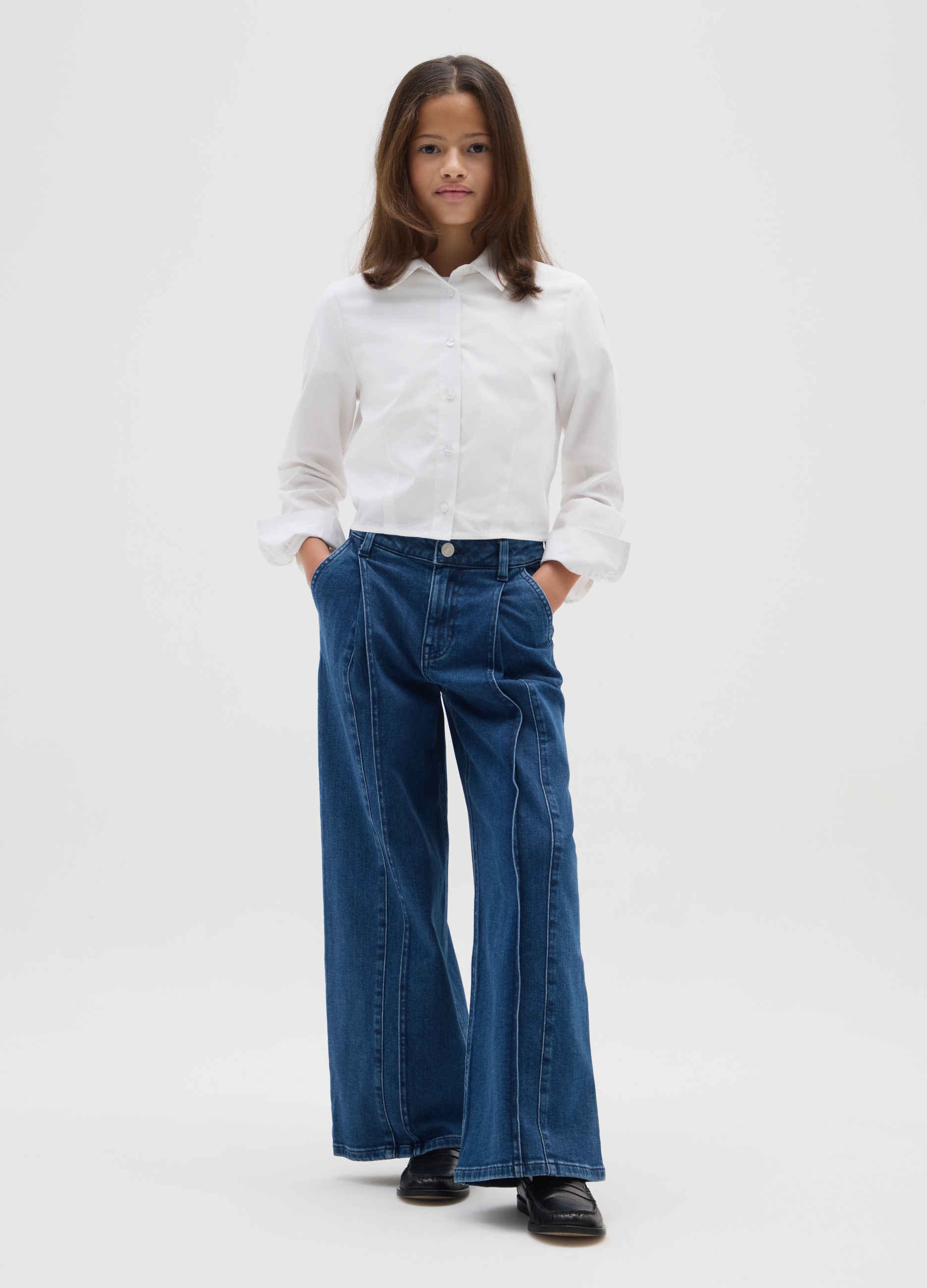 OVS, Vaqueros De Pierna Ancha En Denim Azul Para Niñas, Niña, Blu Bluette, Talla: 10-11