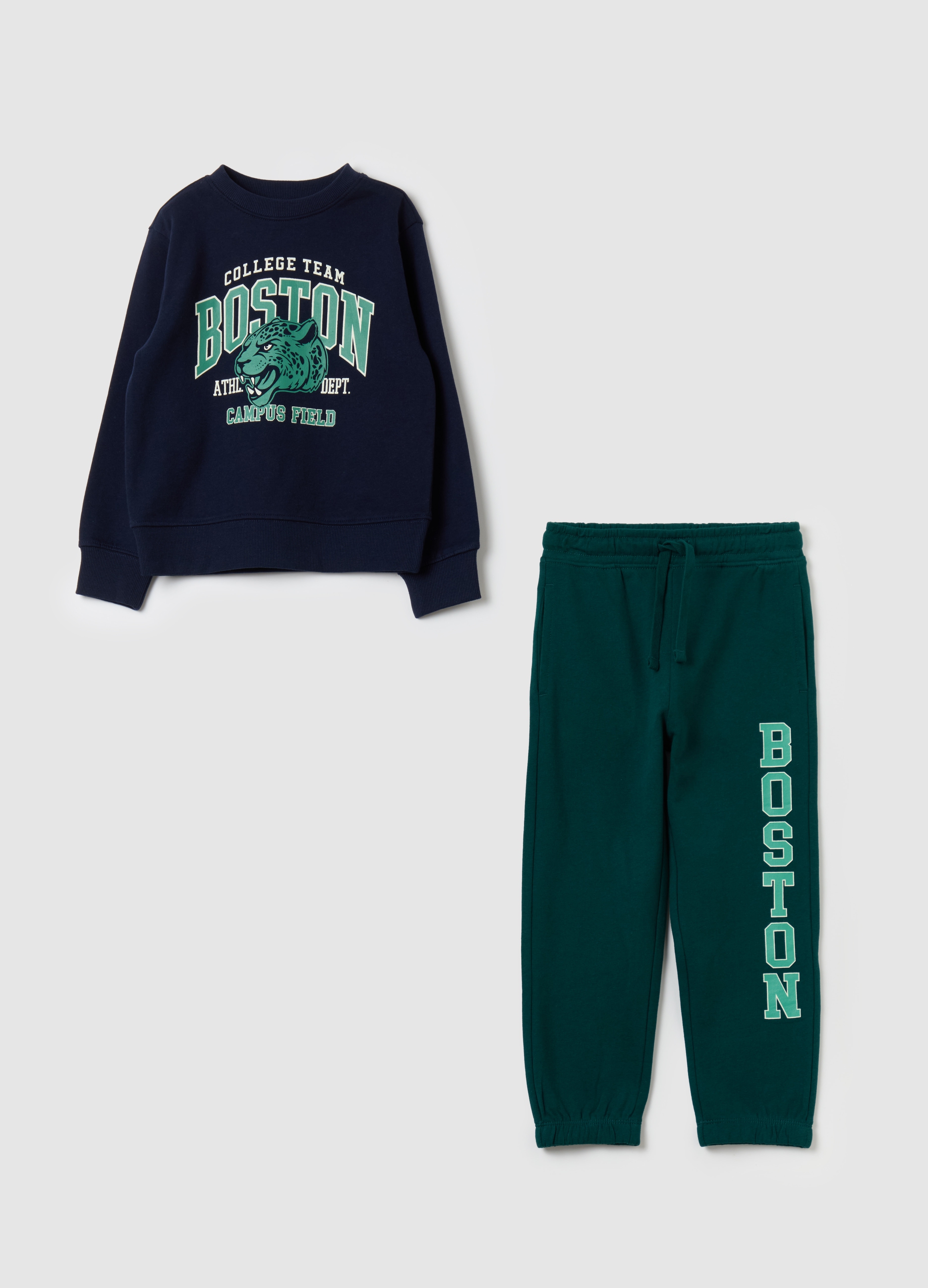 OVS KIDS, Jogging Set In French Terry Con Stampa, Bambino, Multicolor, Taglia: 3-4