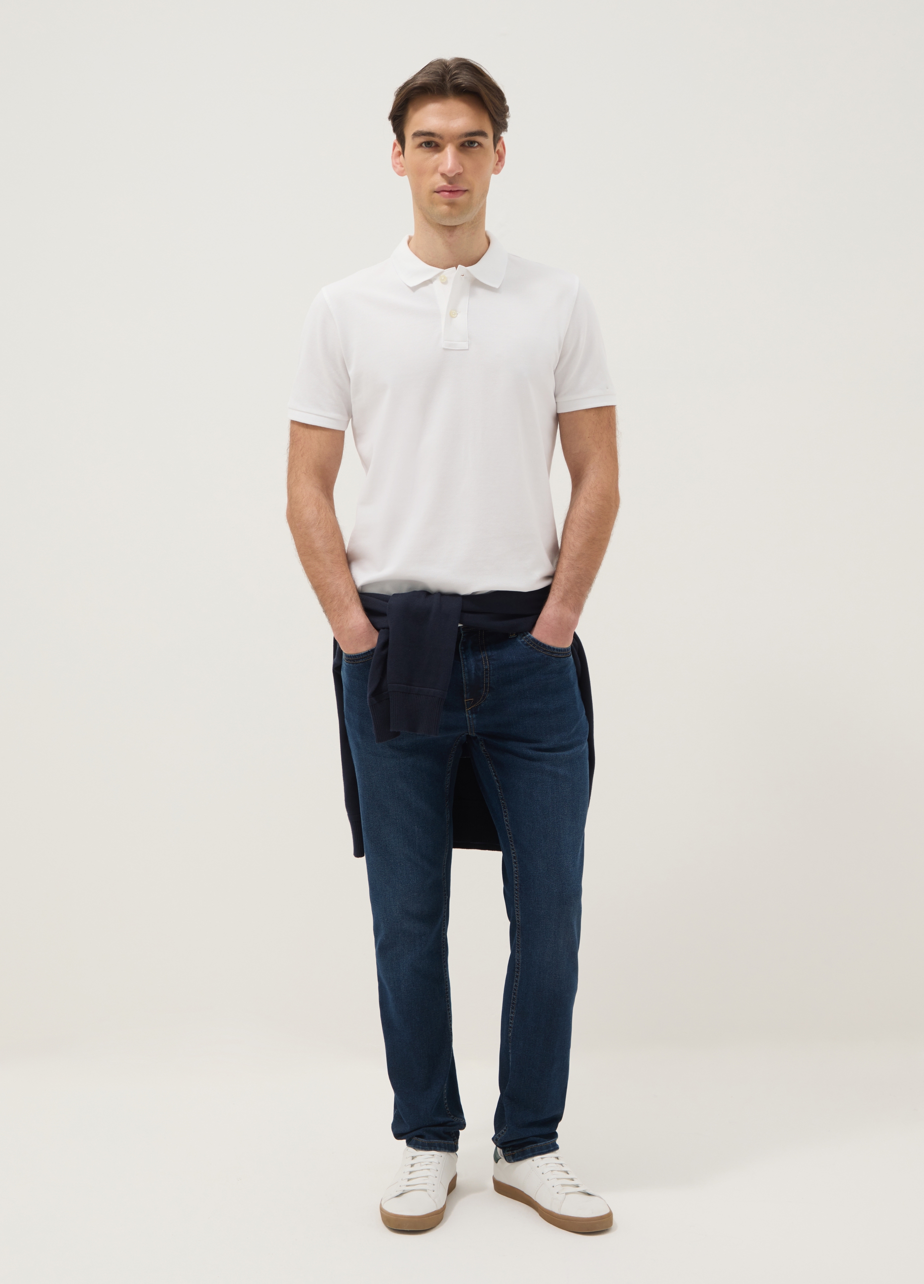 Jeans Súper Skinny Azul De Mezcla De Algodón, Hombre, Azul oscuro, Talla: 42