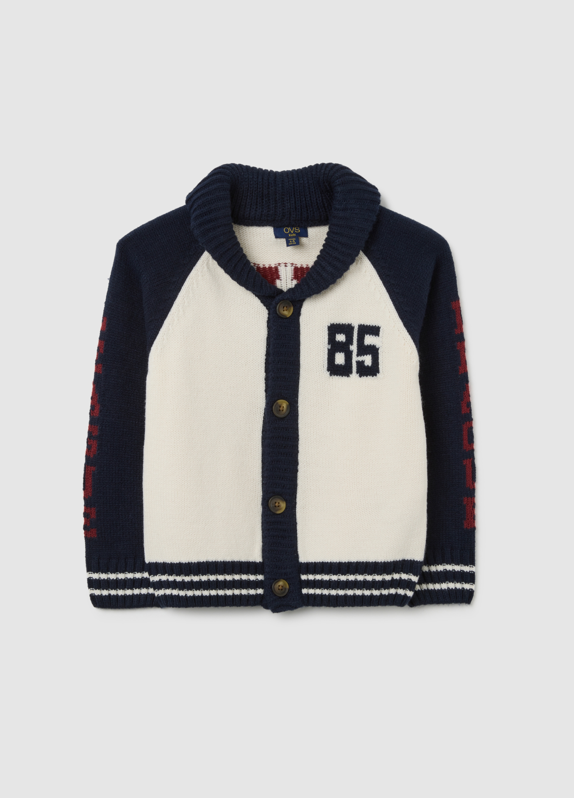 OVS KIDS, Cardigan Bianco E Blu Da Bambino Regular Fit, Multicolor, Taglia: 9-10