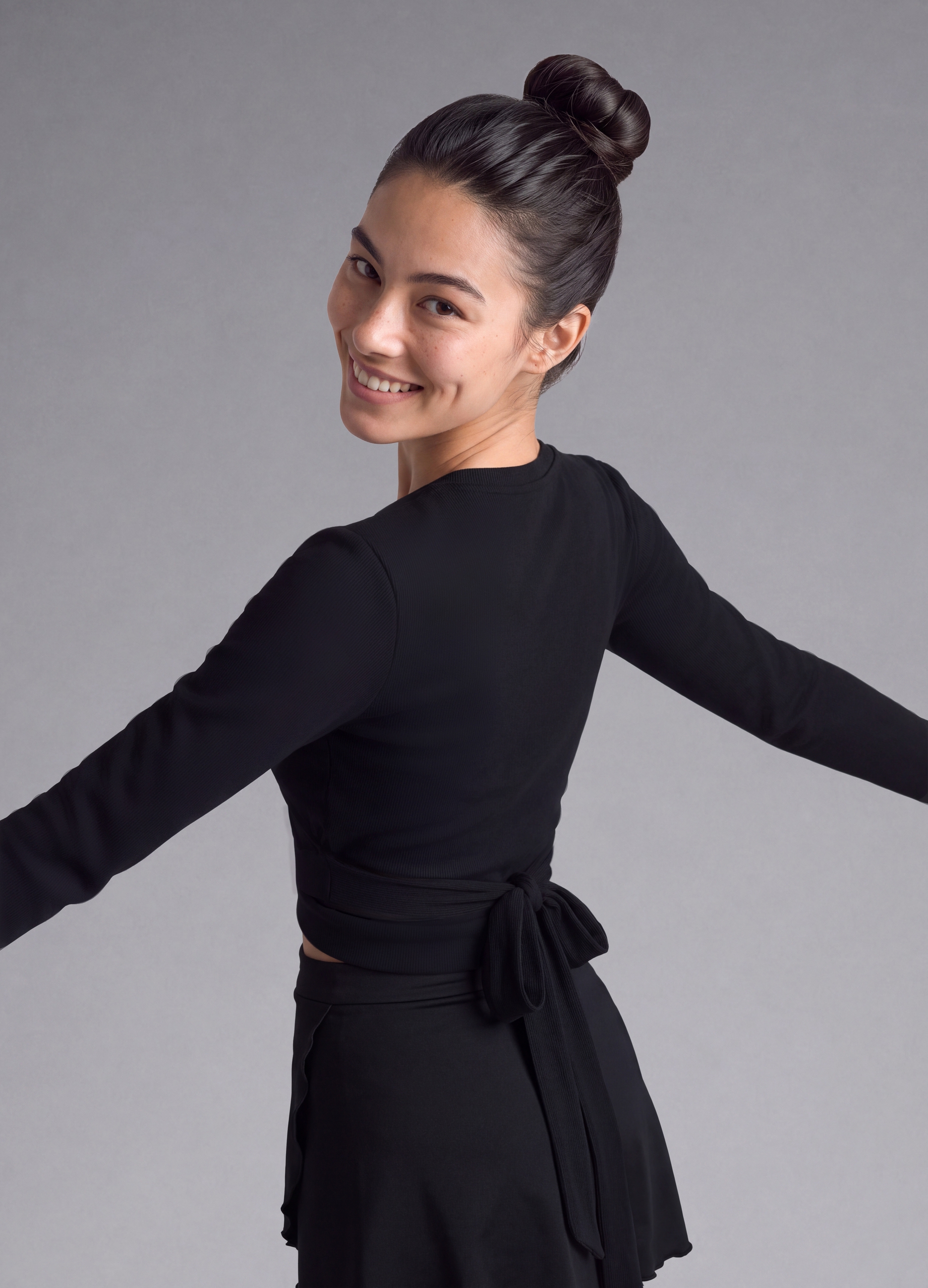 Altavia Studio, Wrap Top Nero In Cotone Elasticizzato A Costine Altavia Studio, Donna, Nero, Taglia: L