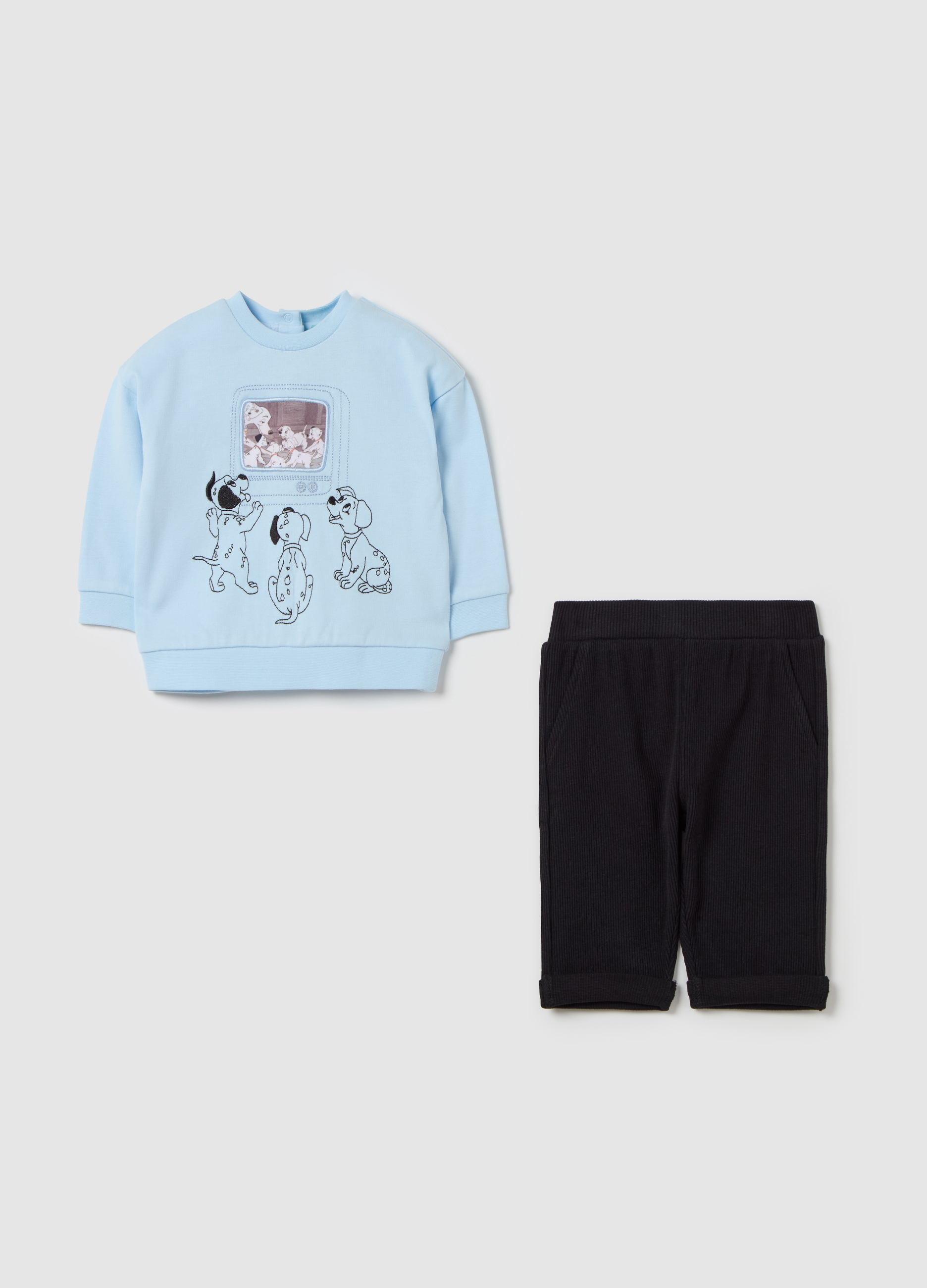 FAGOTTINO, Jogging Set In Cotone Bio La Carica Dei 101, Neonato, Multicolor, Taglia: 1-3