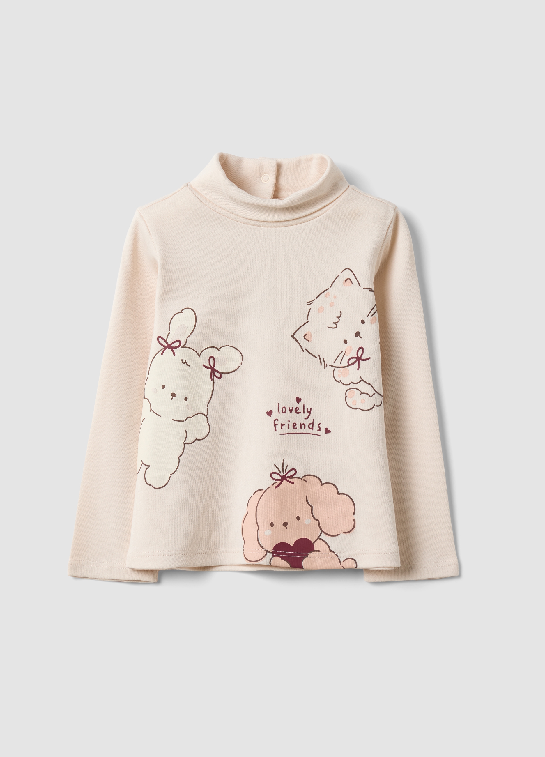 FAGOTTINO, Maglia Beige In Puro Cotone Organico Con Girocollo, Bambina, Beige, Taglia: 18-24