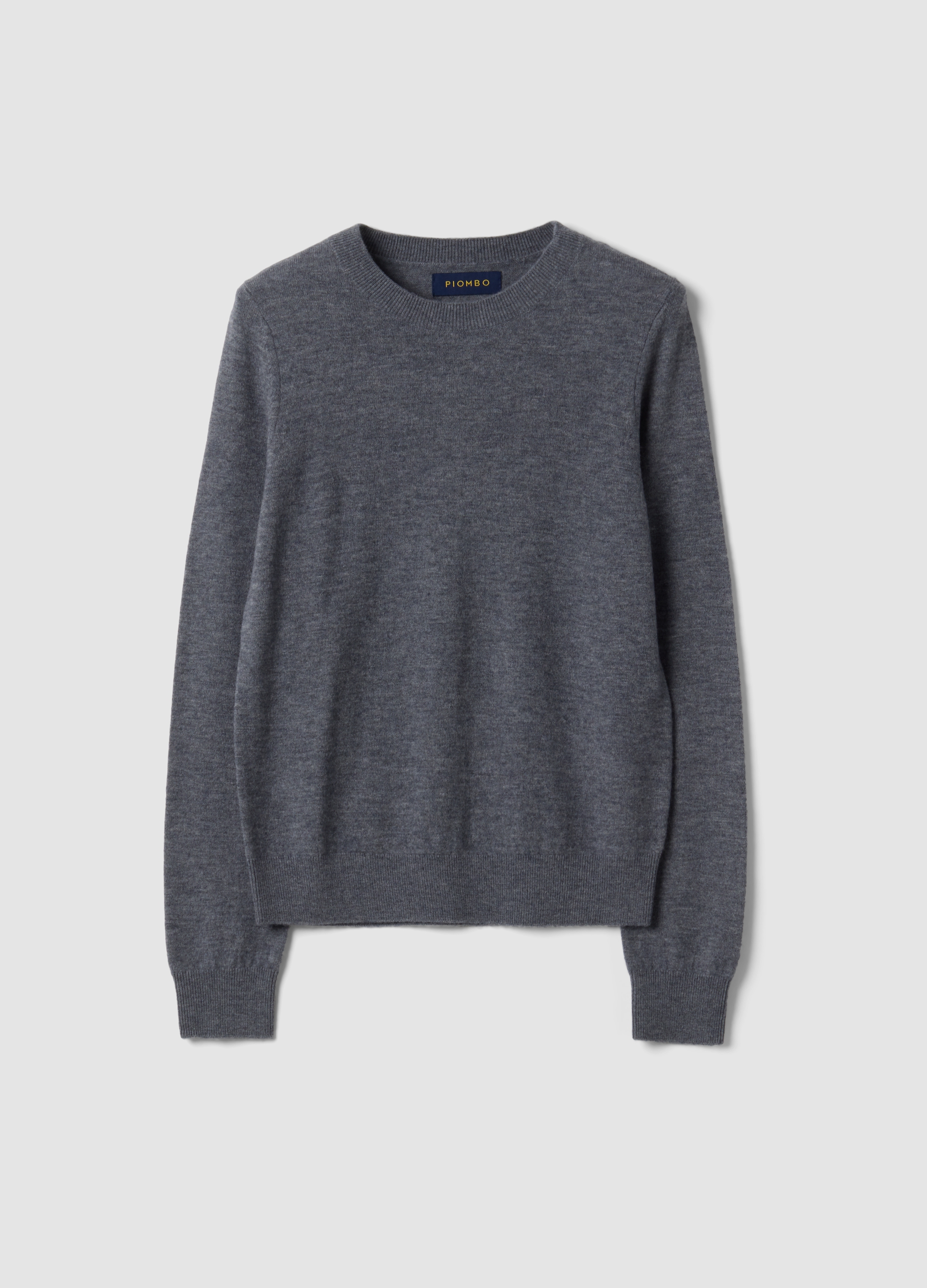 PIOMBO, Maglia Grigia In Pura Lana A Girocollo, Donna, Grigio, Taglia: XS