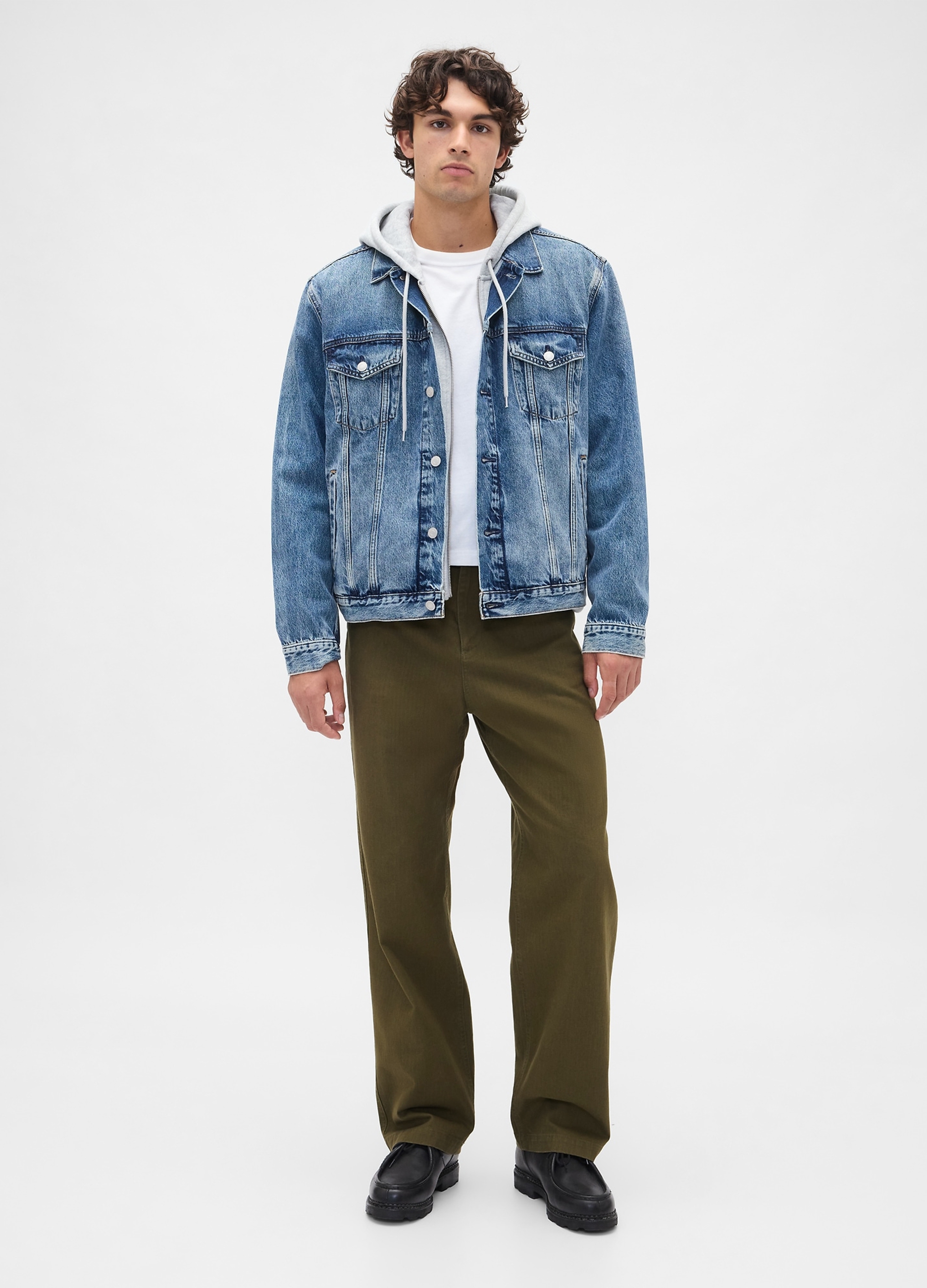 GAP, Pantaloni Chino Straight In Cotone, Uomo, Verde, Taglia: 36 x 32