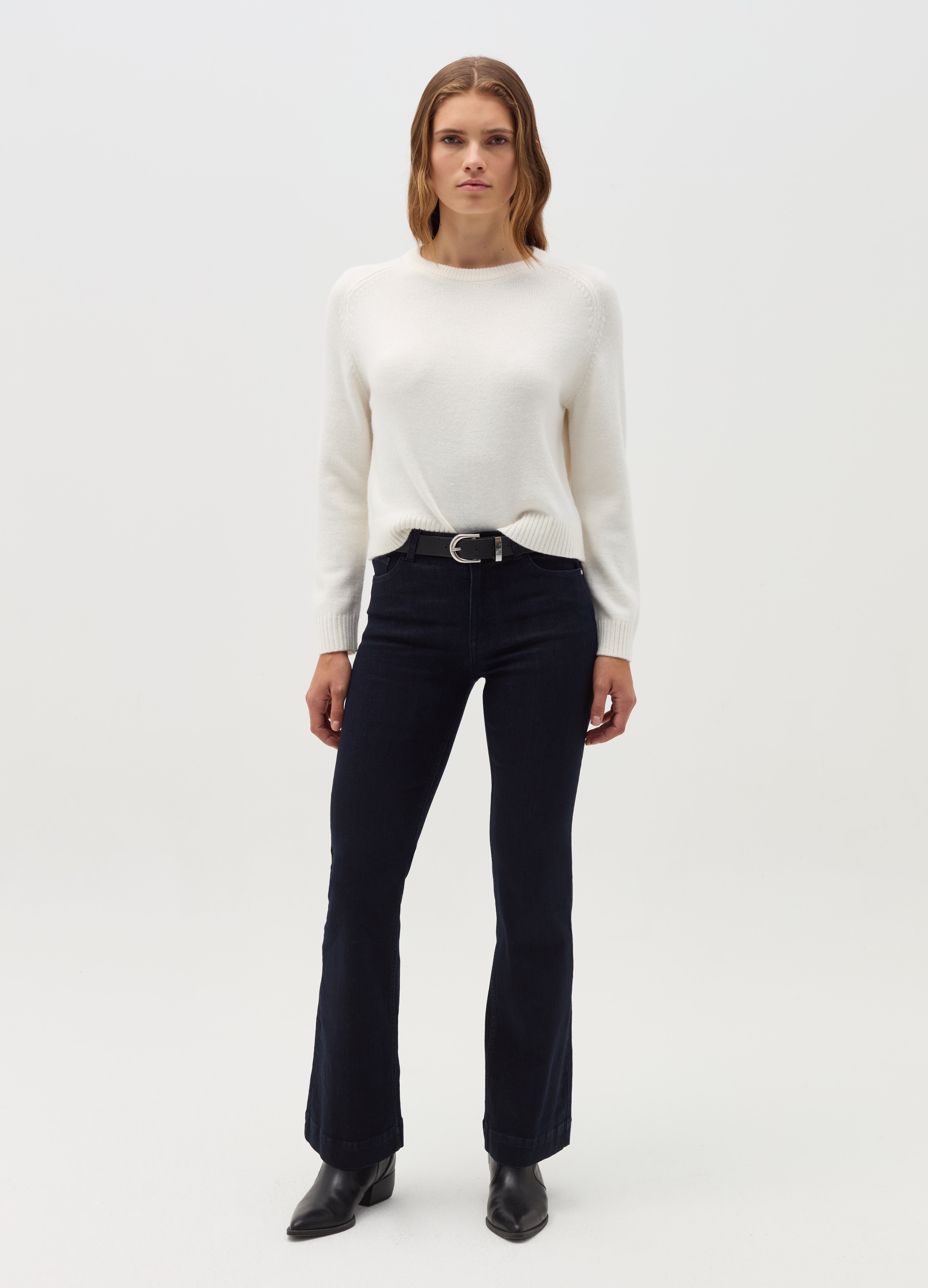 OVS, Jeans Bootcut Fit Stretch, Donna, Nero, Taglia: 38