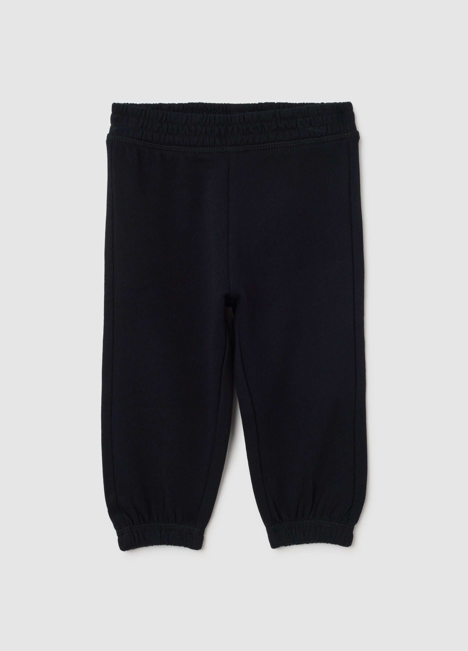 OVS, Pantaloni Jogger Per Bambine In Puro Cotone Nero Regular Fit, Mädchen, Schwarzer Druck 1, Größe: 12-18