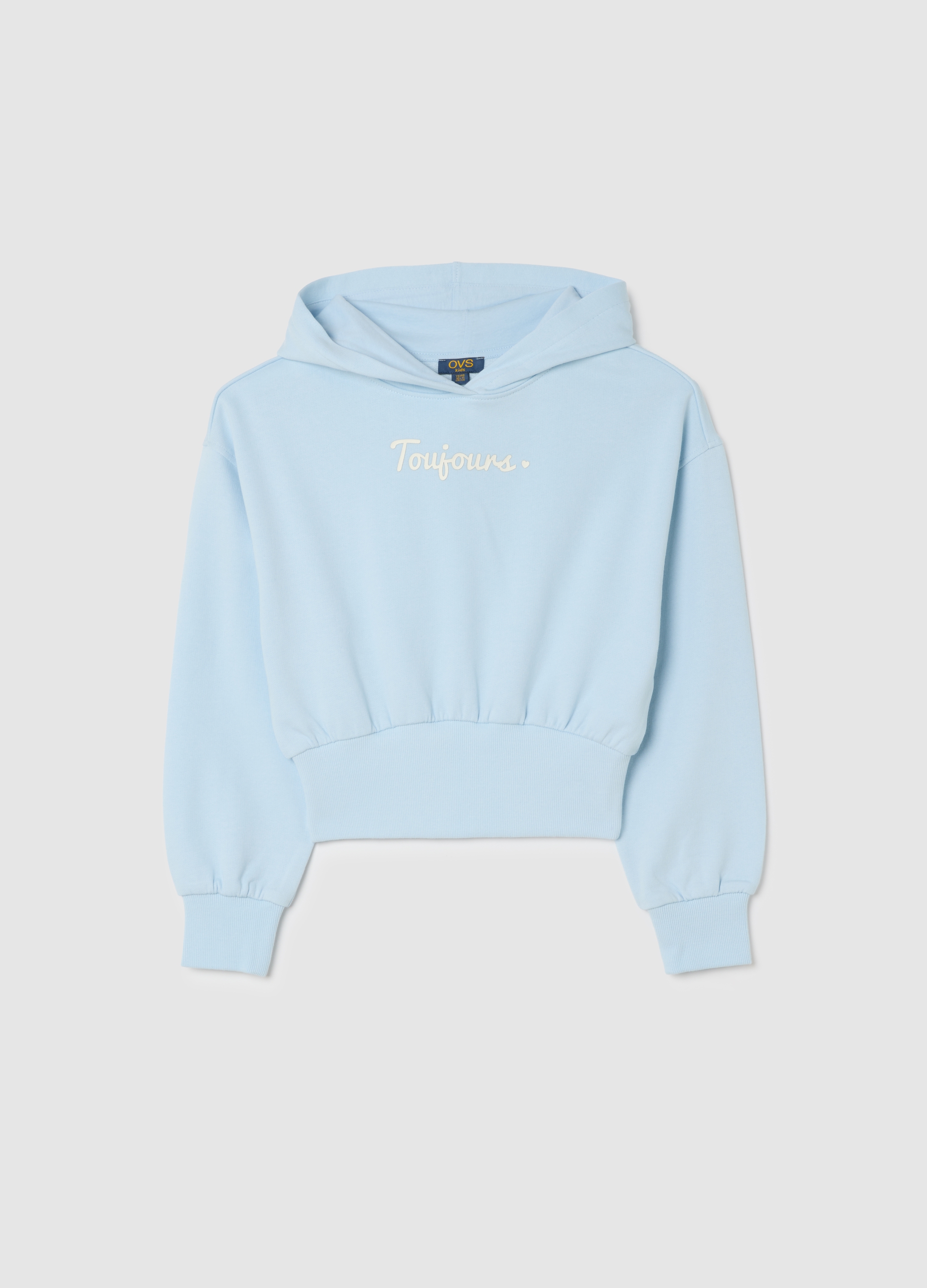 OVS KIDS, Sudadera Corta Azul Para Chica De Algodón Puro Ajuste Regular, Niña, Azul claro, Talla: 12-13