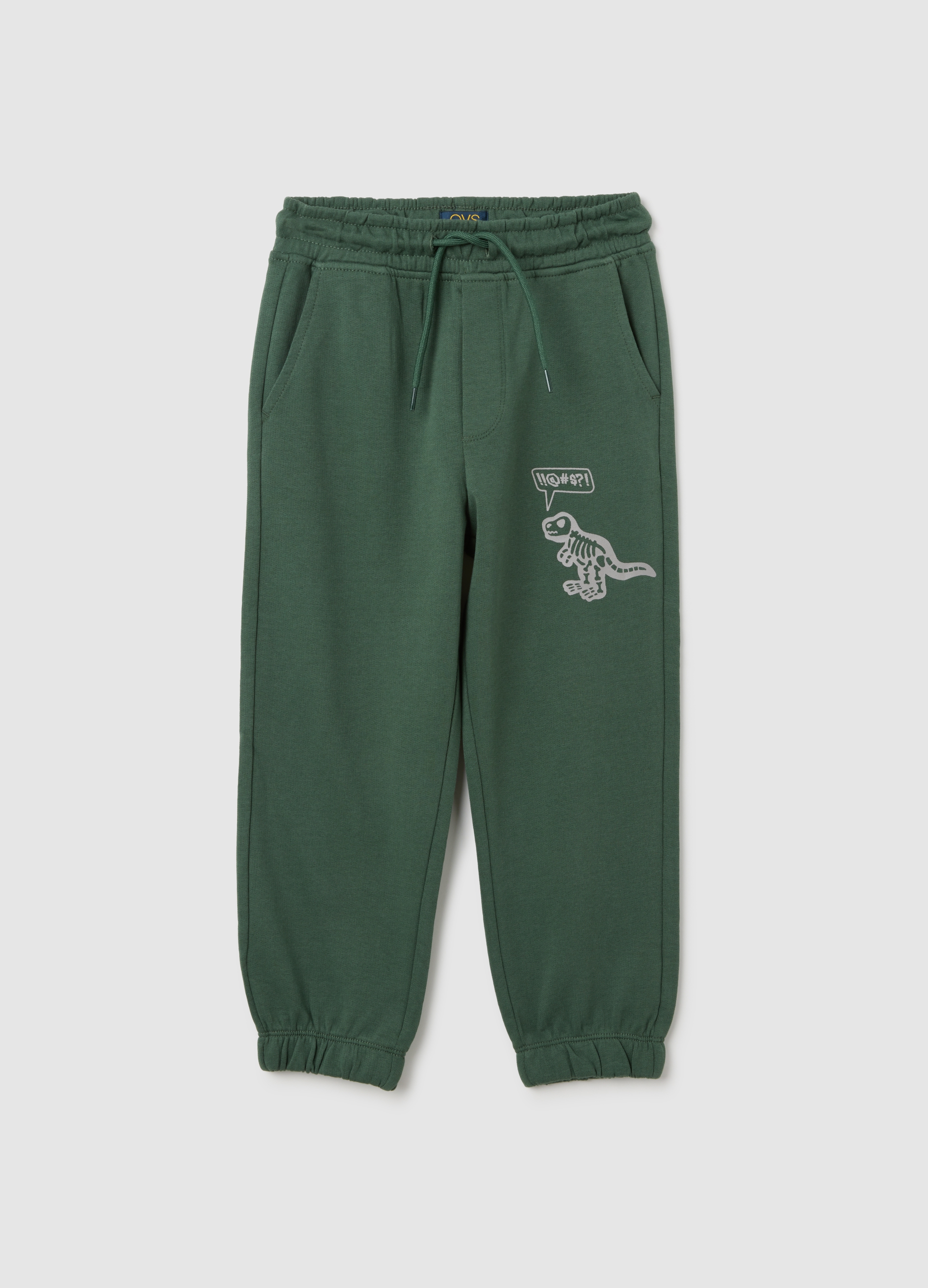 Pantalones Verdes De Algodón Con Estampado De Dinosaurio, Niño, Verde, Talla: 9-10