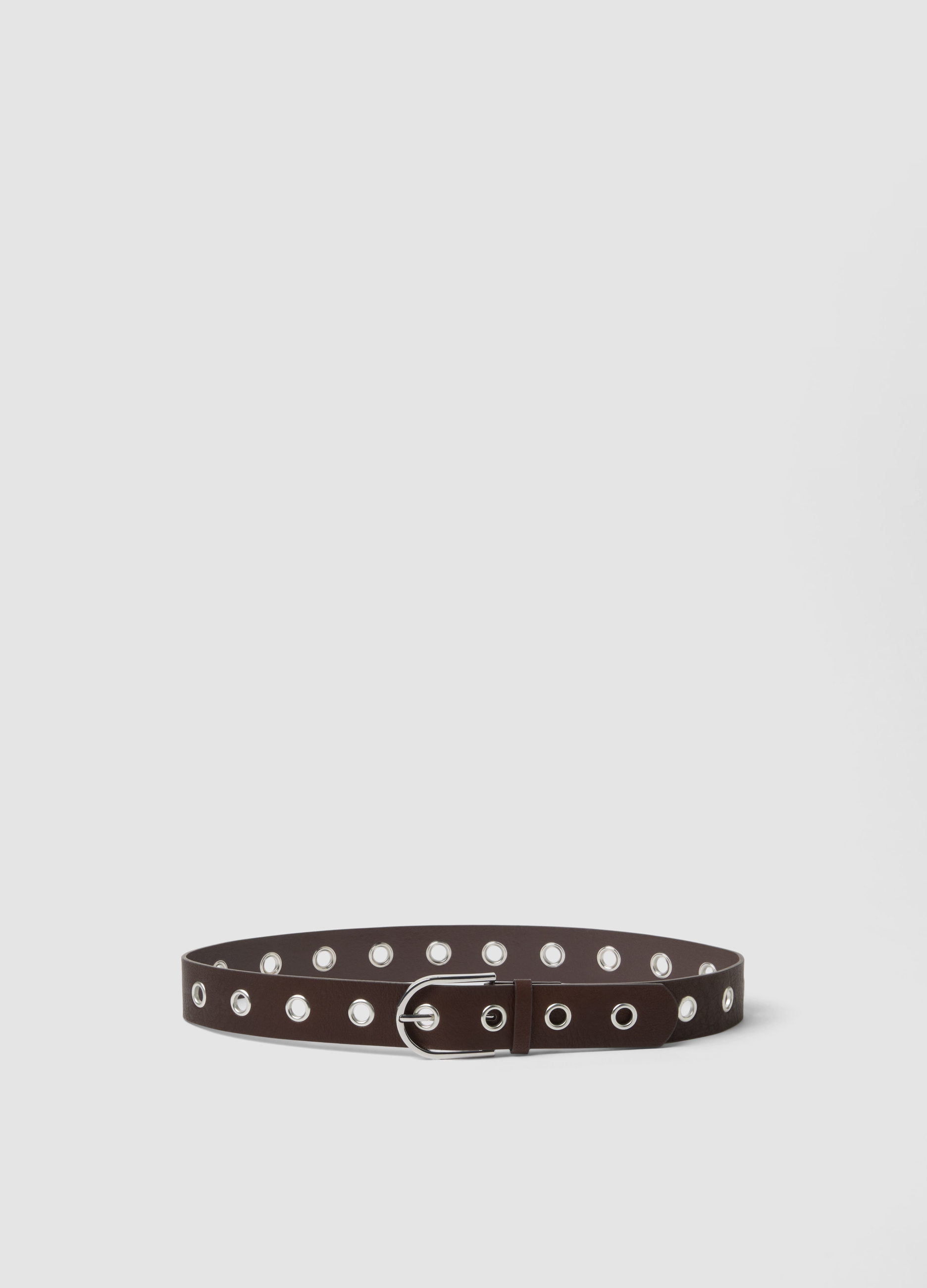 OVS, Cintura Marrone Con Occhielli Metallici, Donna, Marrone, Taglia: L