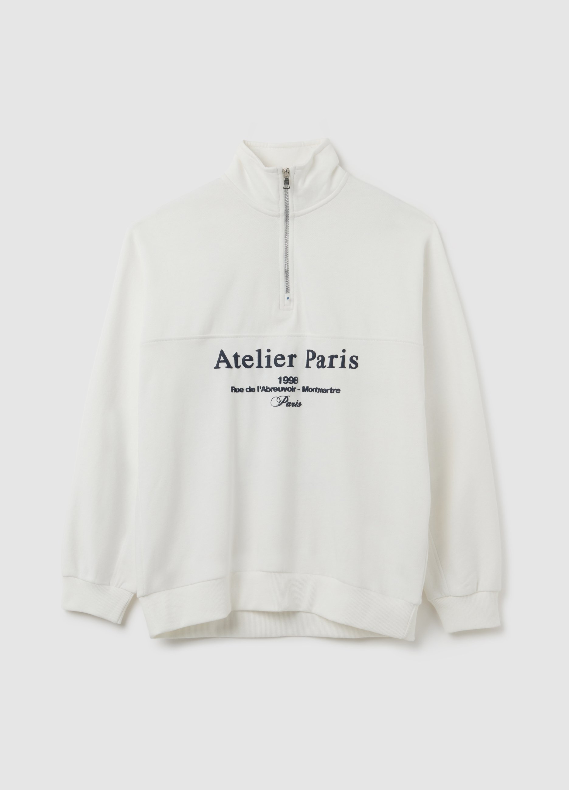 OVS, Felpa Bianca Con Mezza Zip, Donna, Bianco, Taglia: XS/S