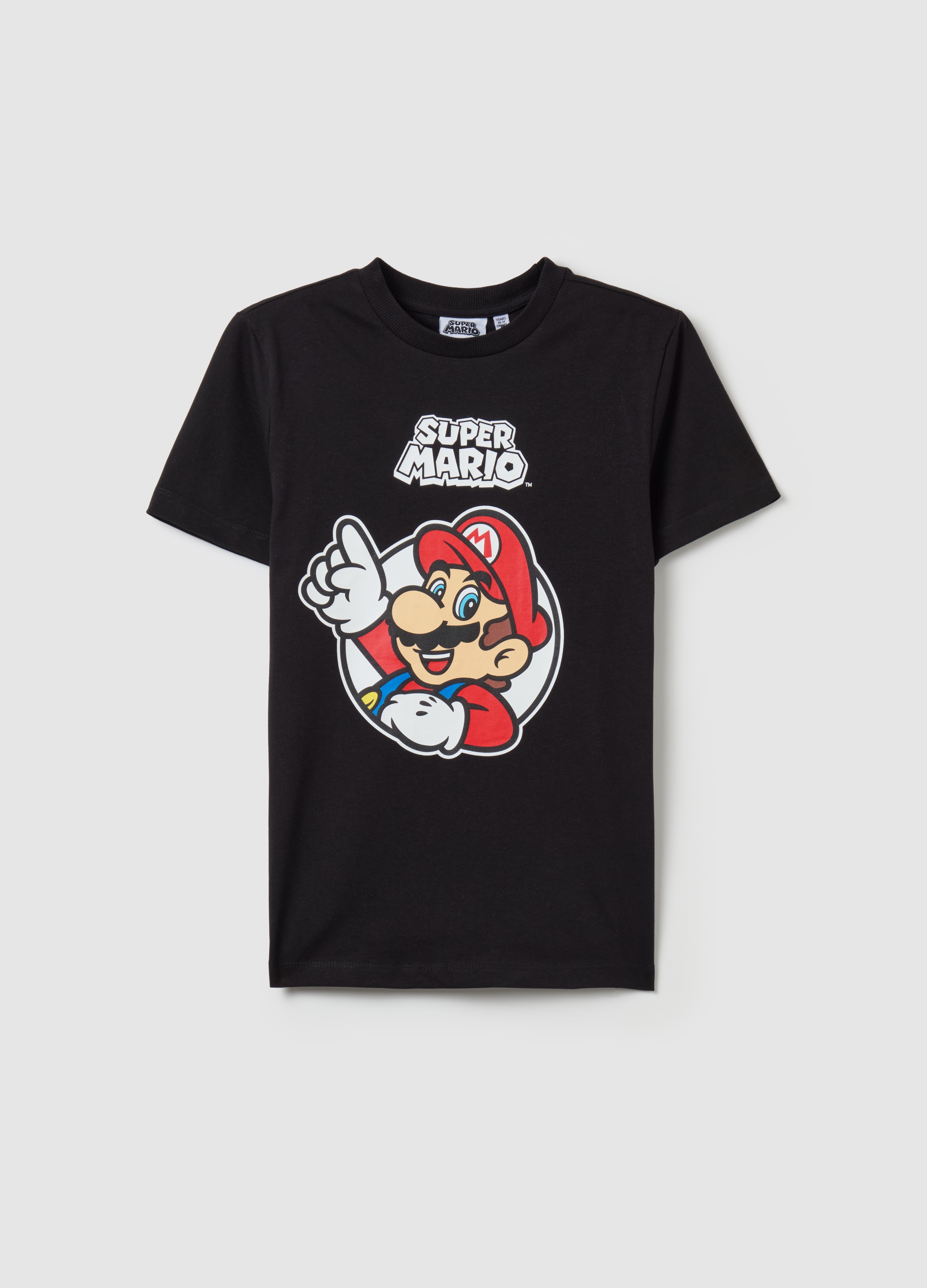 OVS KIDS, Camiseta De Algodón Con Estampado Super Mario™, Niño, Negro, Talla: 10-11