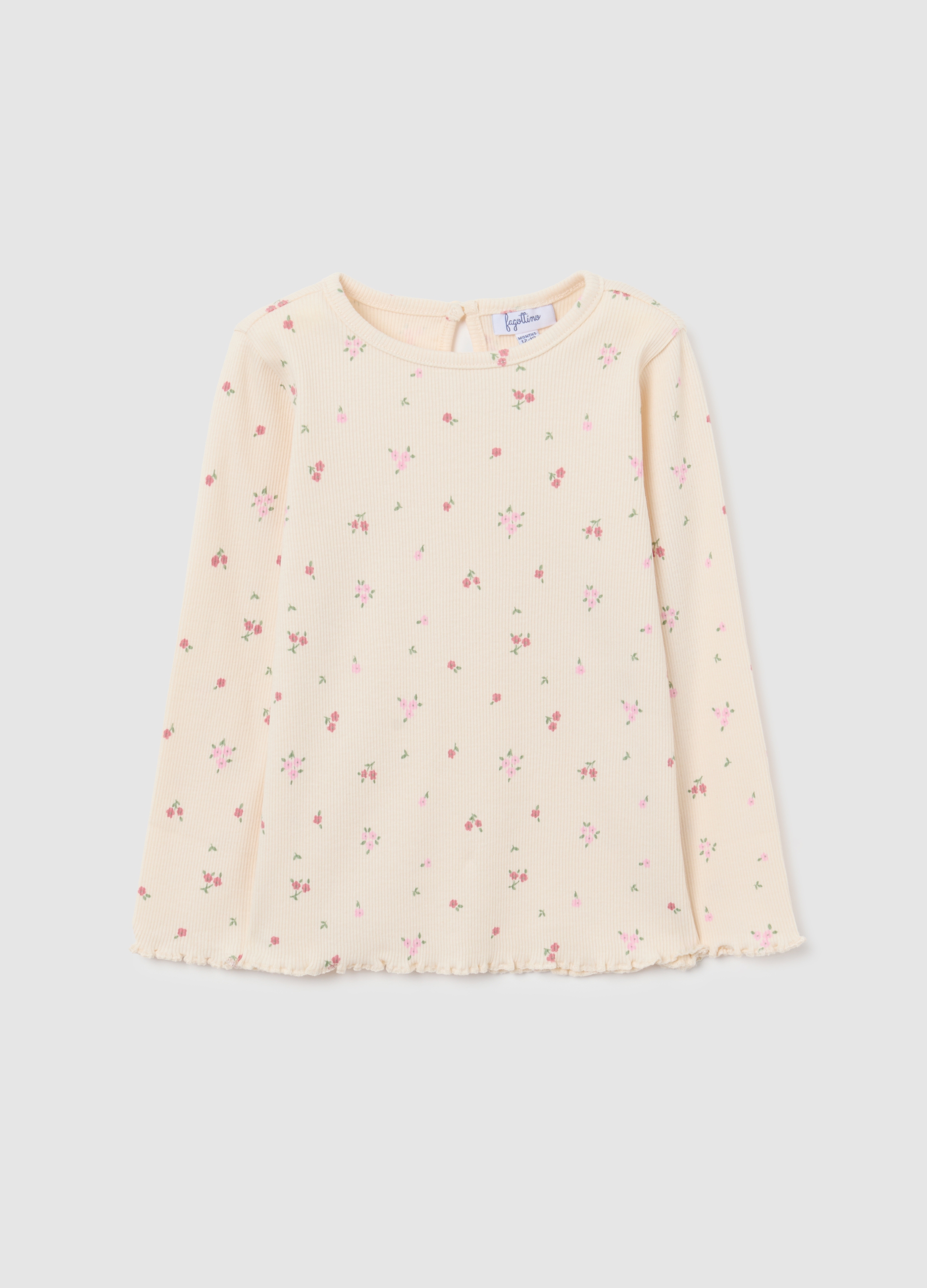 T-shirt Da Bimba In Cotone Beige Regular Fit, Niña, Blanco crema, Talla: 24-30