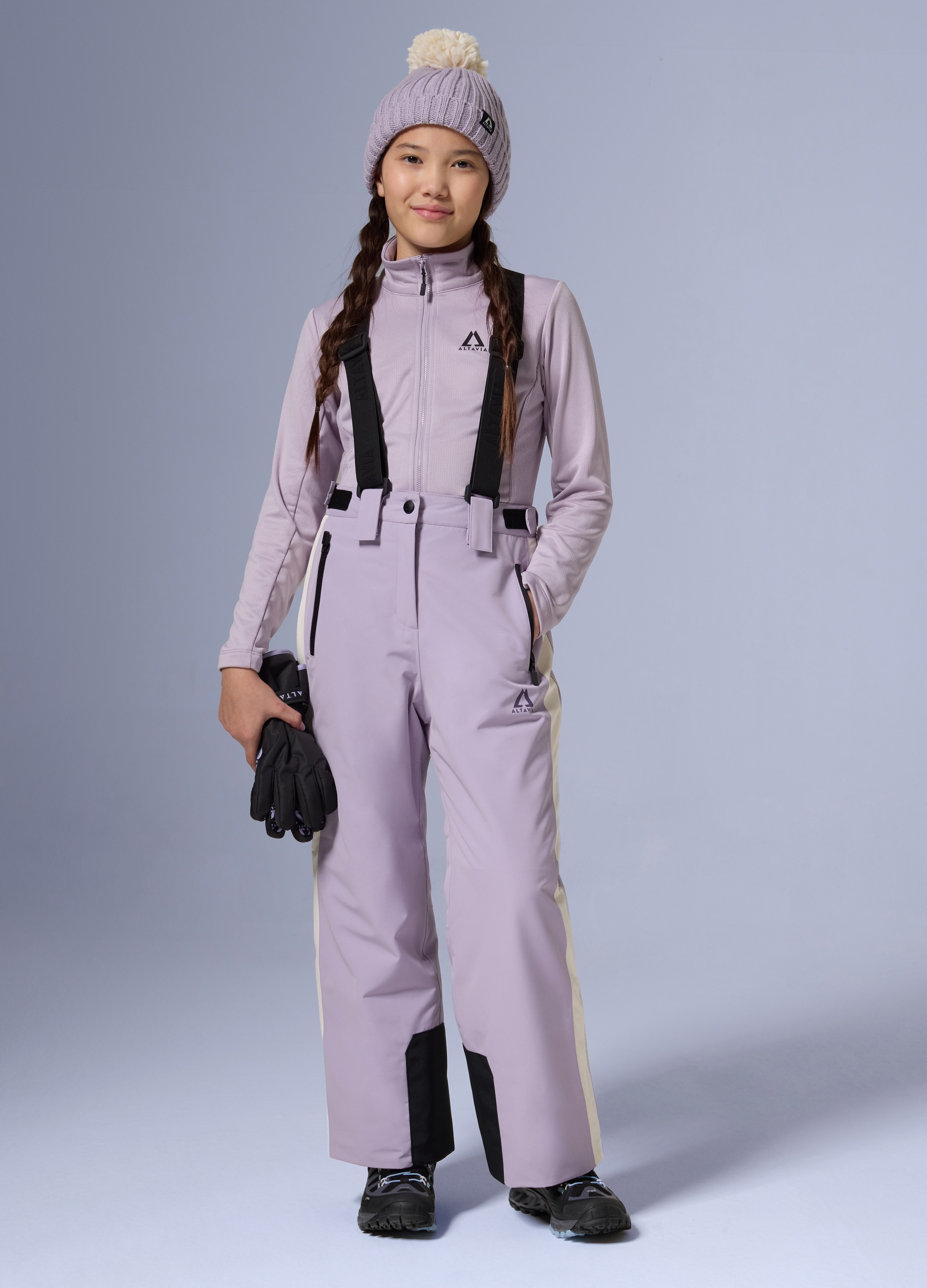 ALTAVIA, Forro Polar Waffle Con Cremallera Completa Altavia Con Deborah Compagnoni, Unisex, Lila, Talla: 10