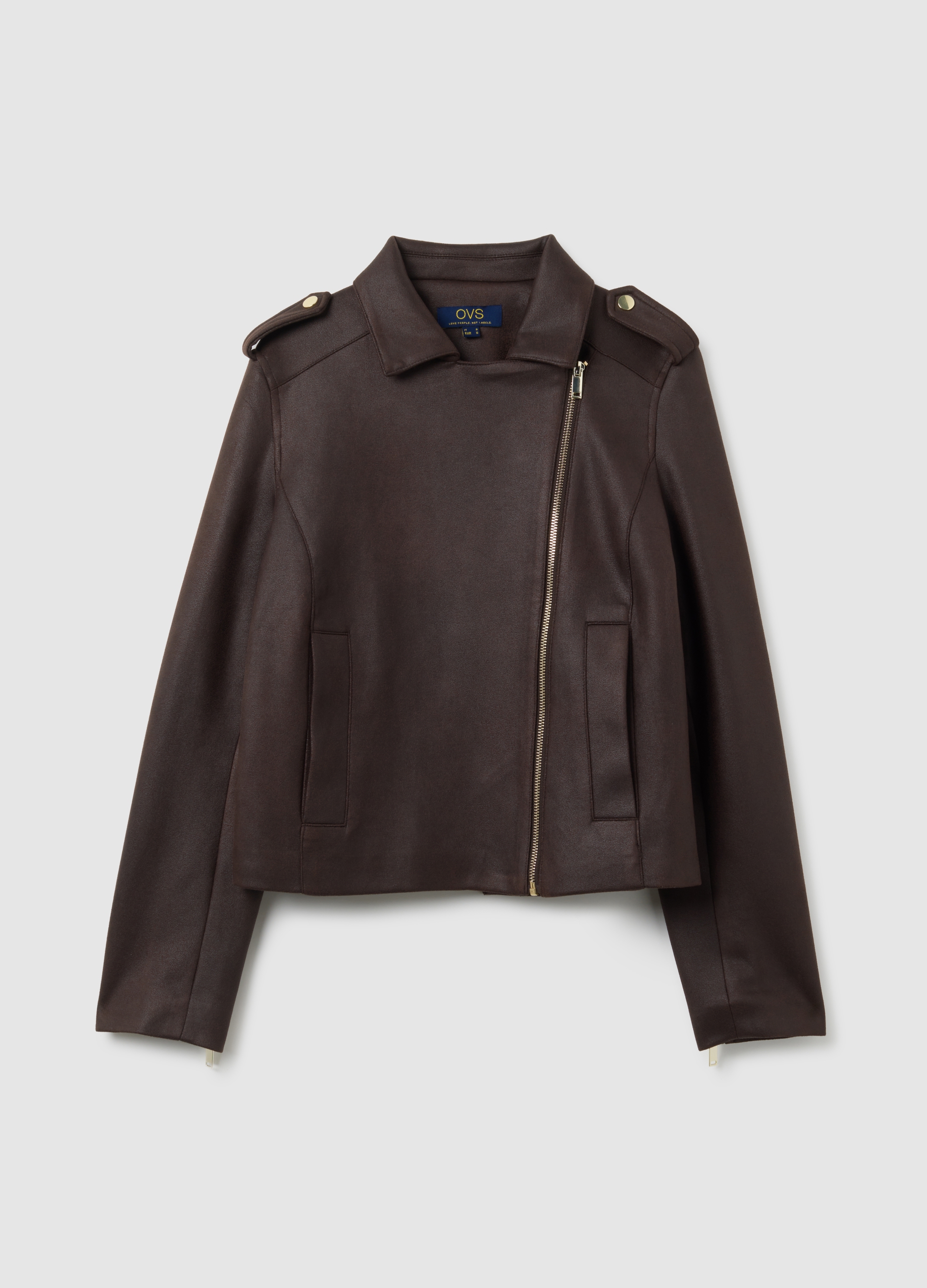 Chaqueta Marrón Corte Regular, Mujer, Marrón oscuro, Talla: XXL