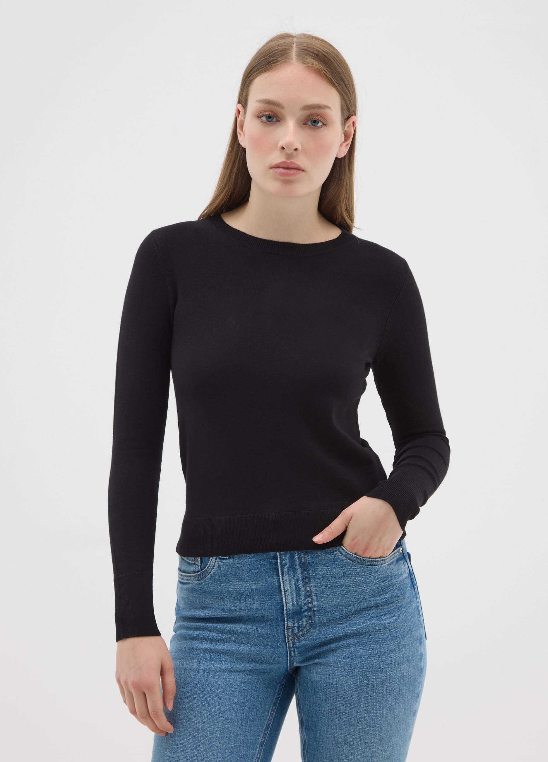 OVS , Maglione Nero Vestibilità Fitted, Donna, Nero, Taglia: S