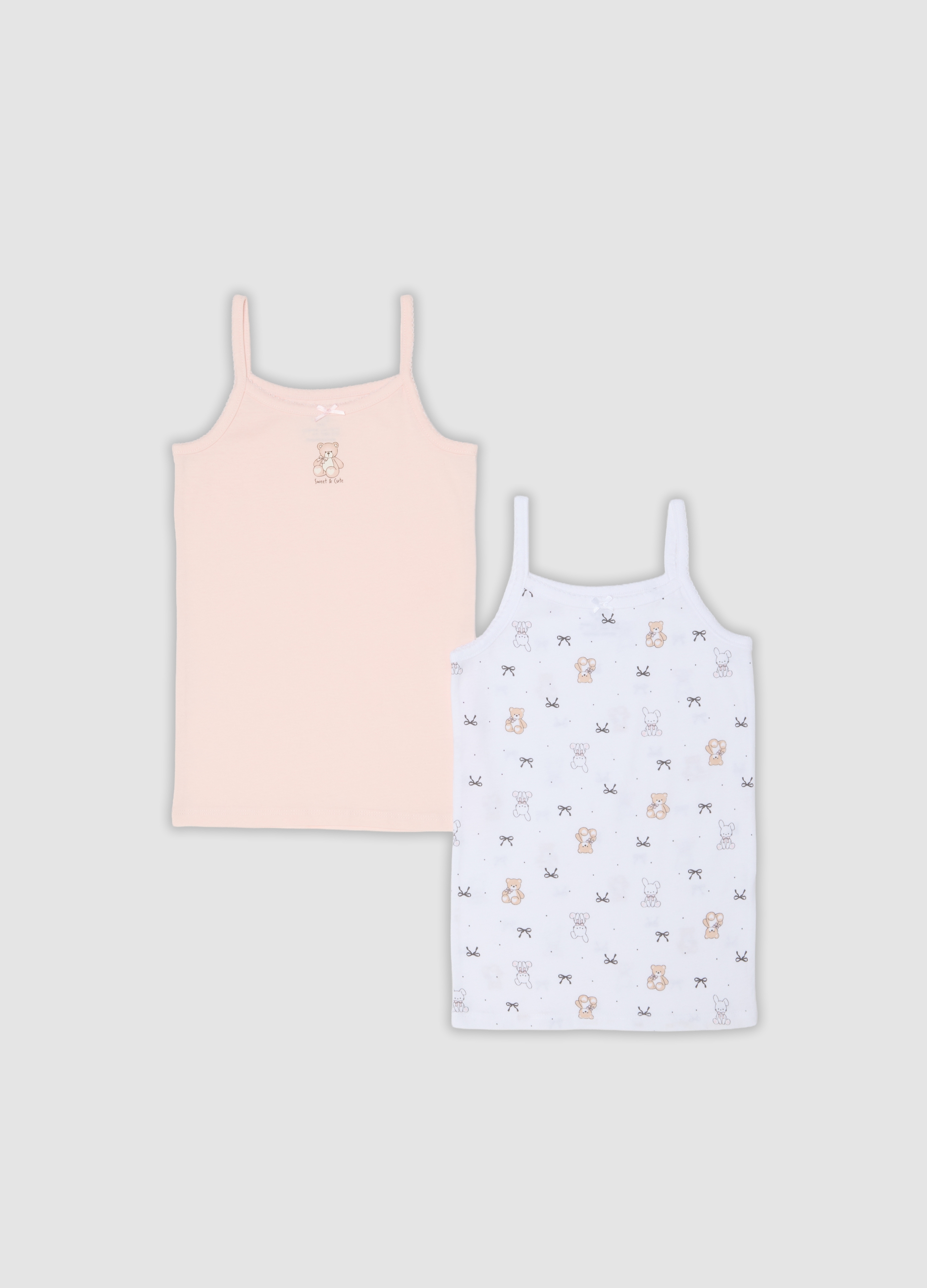 OVS KIDS, Bipack Di Canotte Rosa E Bianco In Cotone Organico Regular Fit, Bambina, Multicolor, Taglia: 9-10
