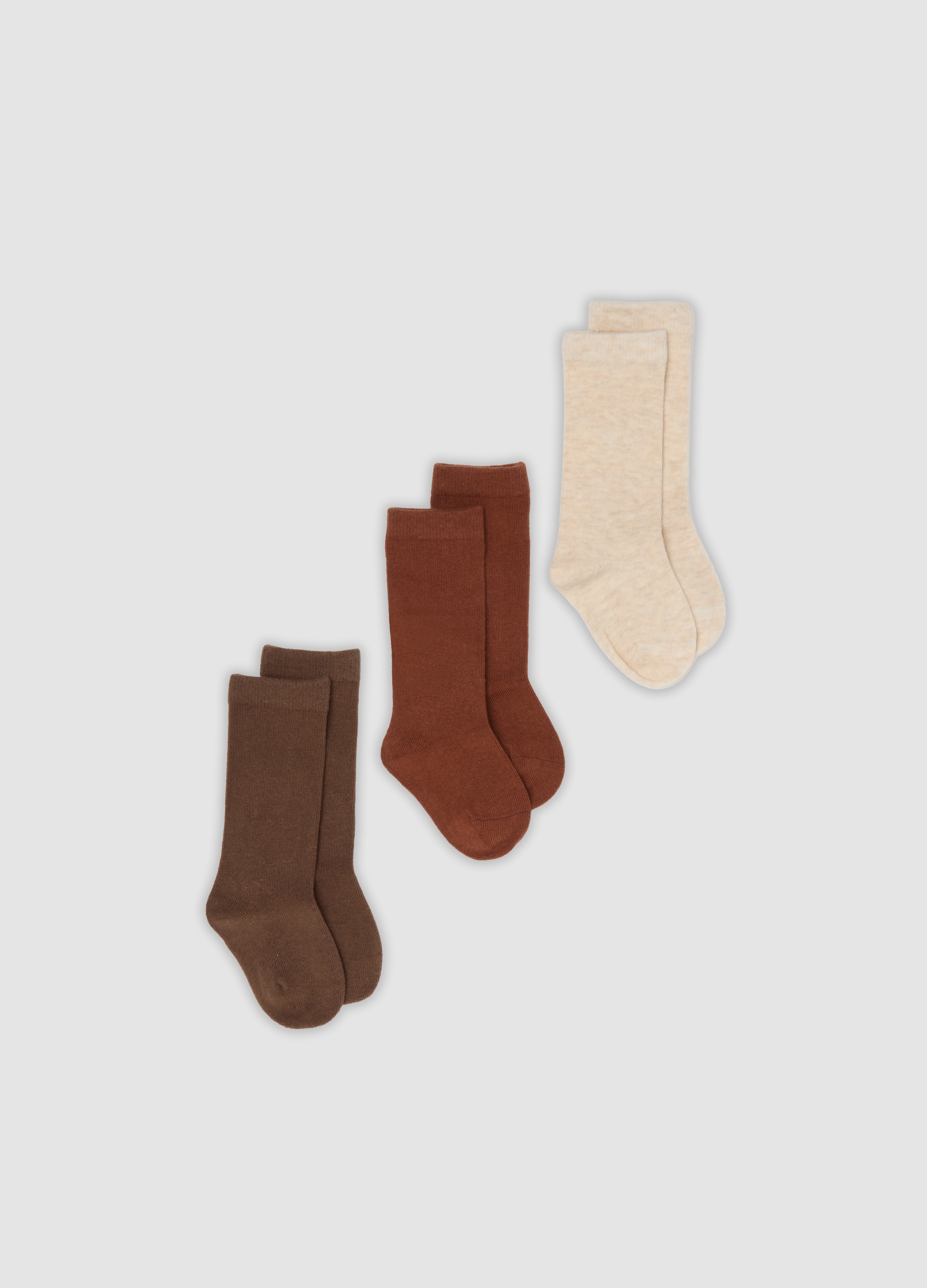 FAGOTTINO, Tripack Di Calze Lunghe Multicolor In Cotone Organico Elasticizzato, Bambino, Multicolor, Taglia: 12-18