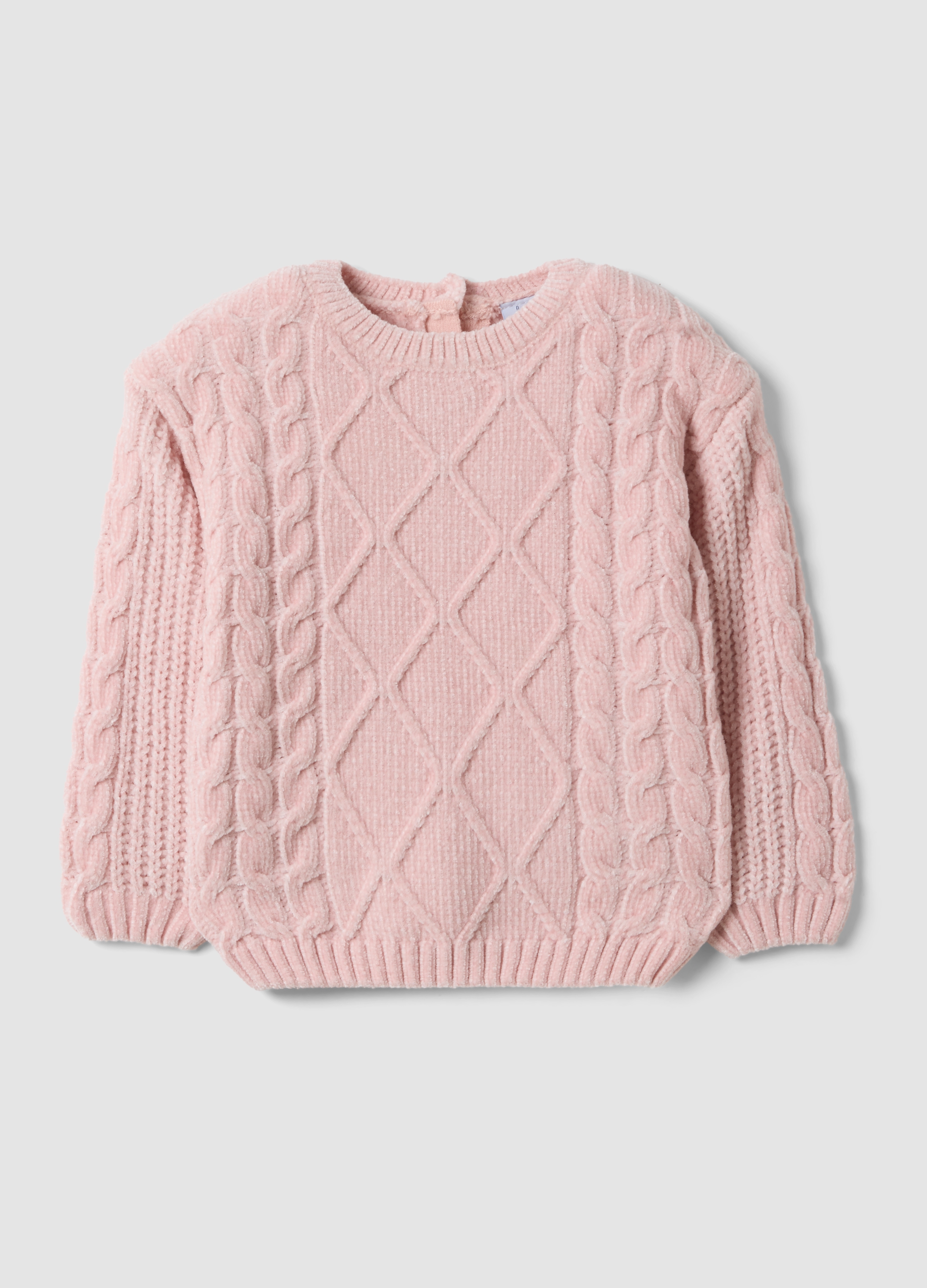 FAGOTTINO, Maglia Rosa In Maglia Lavorata Con Girocollo Per Bimba, Bambina, Rosa, Taglia: 24-30