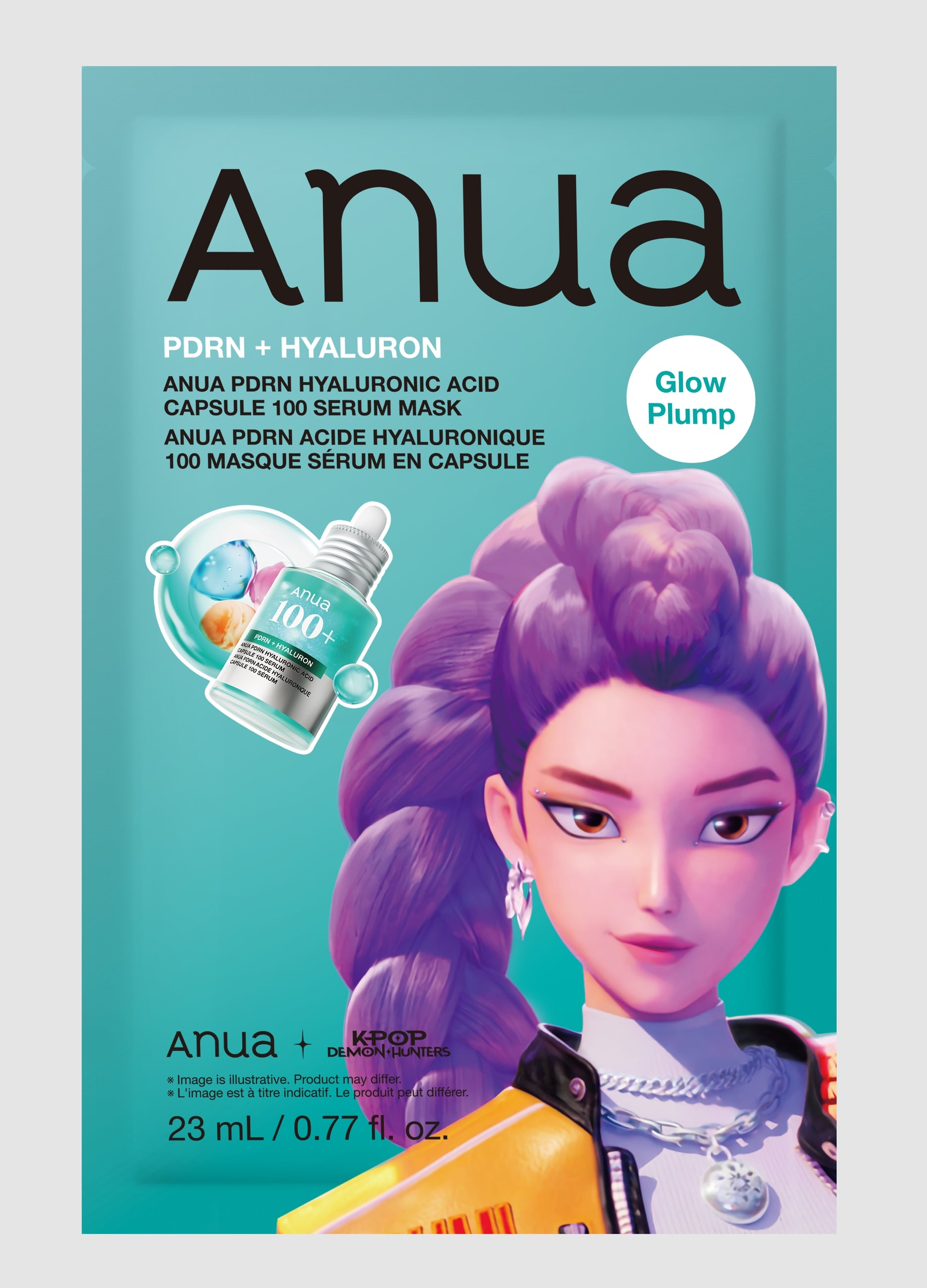 ANUA, Pdrn Hyaluronic Acid Capsule 100 Serum Mask 23ml - Anua Kpop Demon Hunters, Donna, Multicolor, Taglia: FASUL