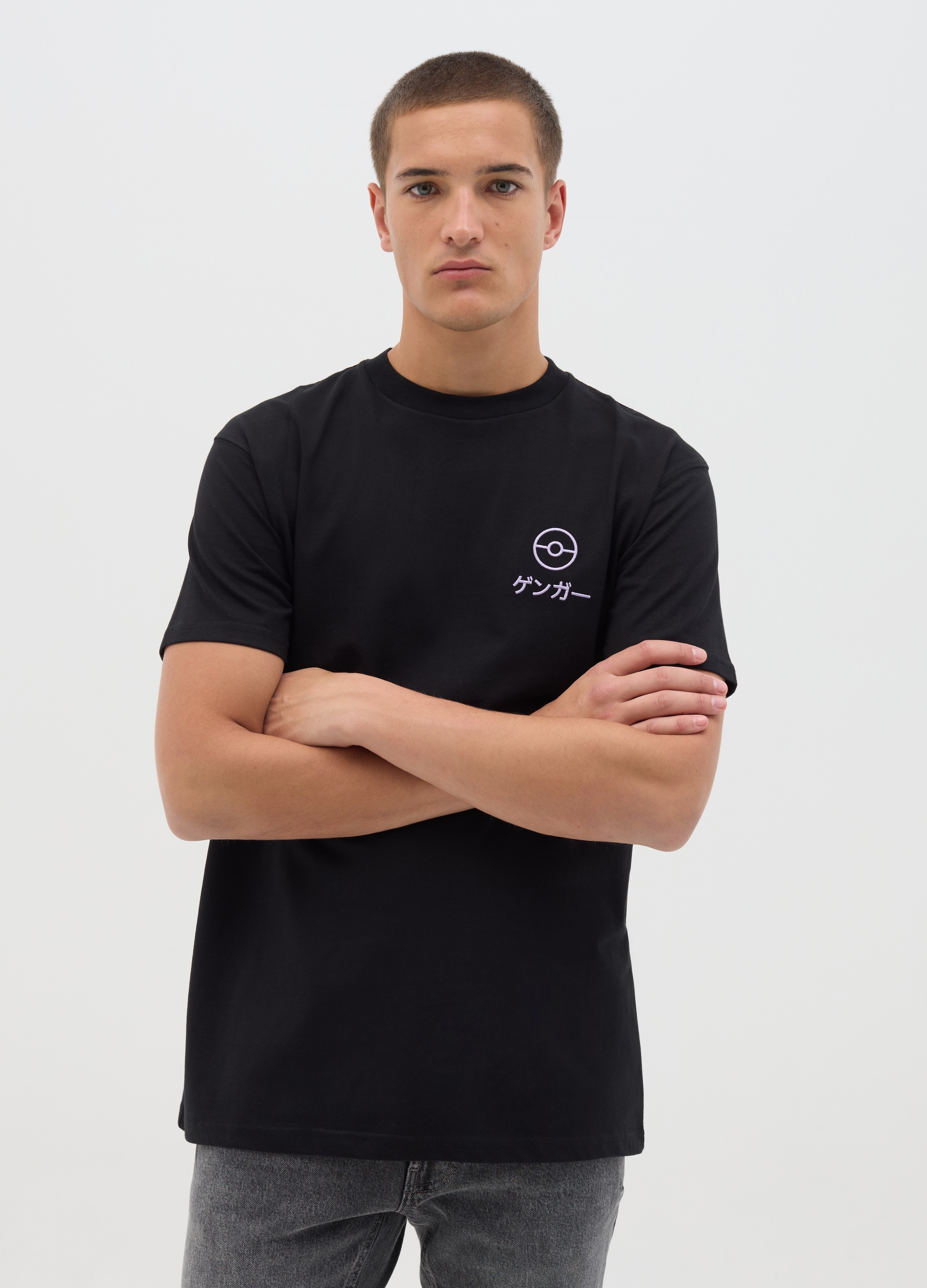 MANGA, T-shirt Da Uomo In Puro Cotone Nero, Nero, Taglia: XXL