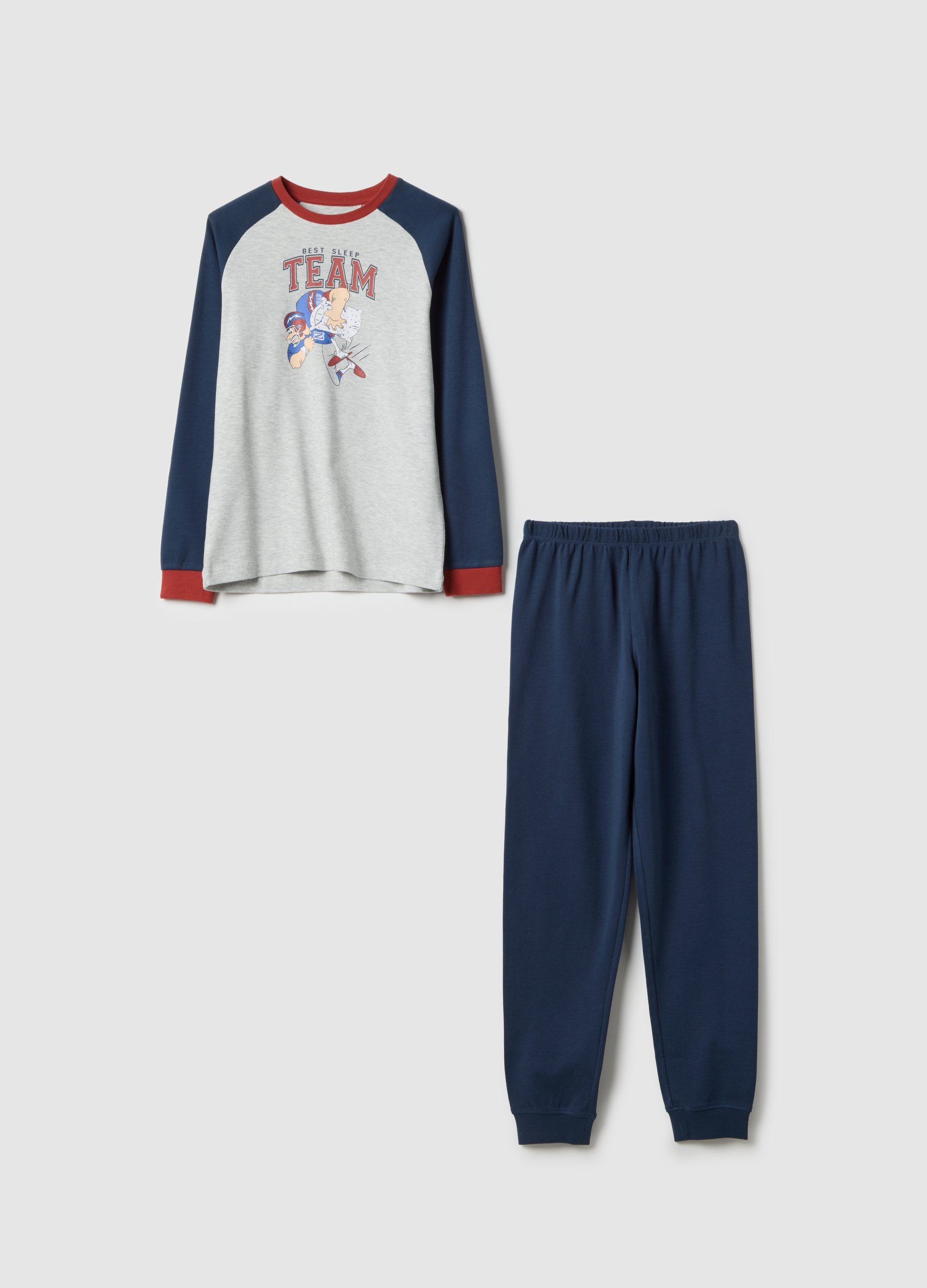 OVS KIDS, Pigiama Da Bambino In Misto Cotone Multicolor Regular Fit Con Stampa, Multicolor, Taglia: 10-11