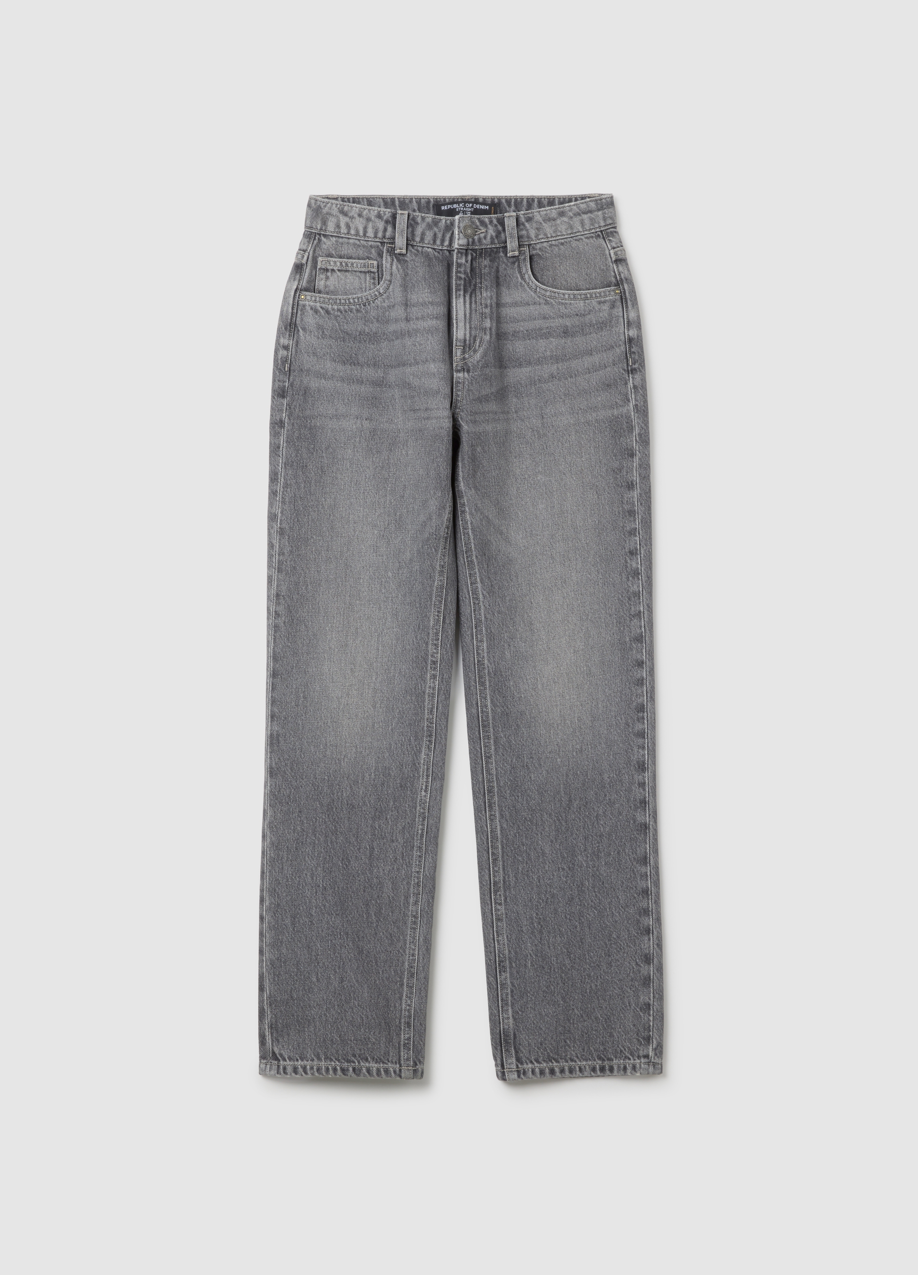 OVS , Jeans Grigi In Denim Dritti, Donna, Grigio, Taglia: 38