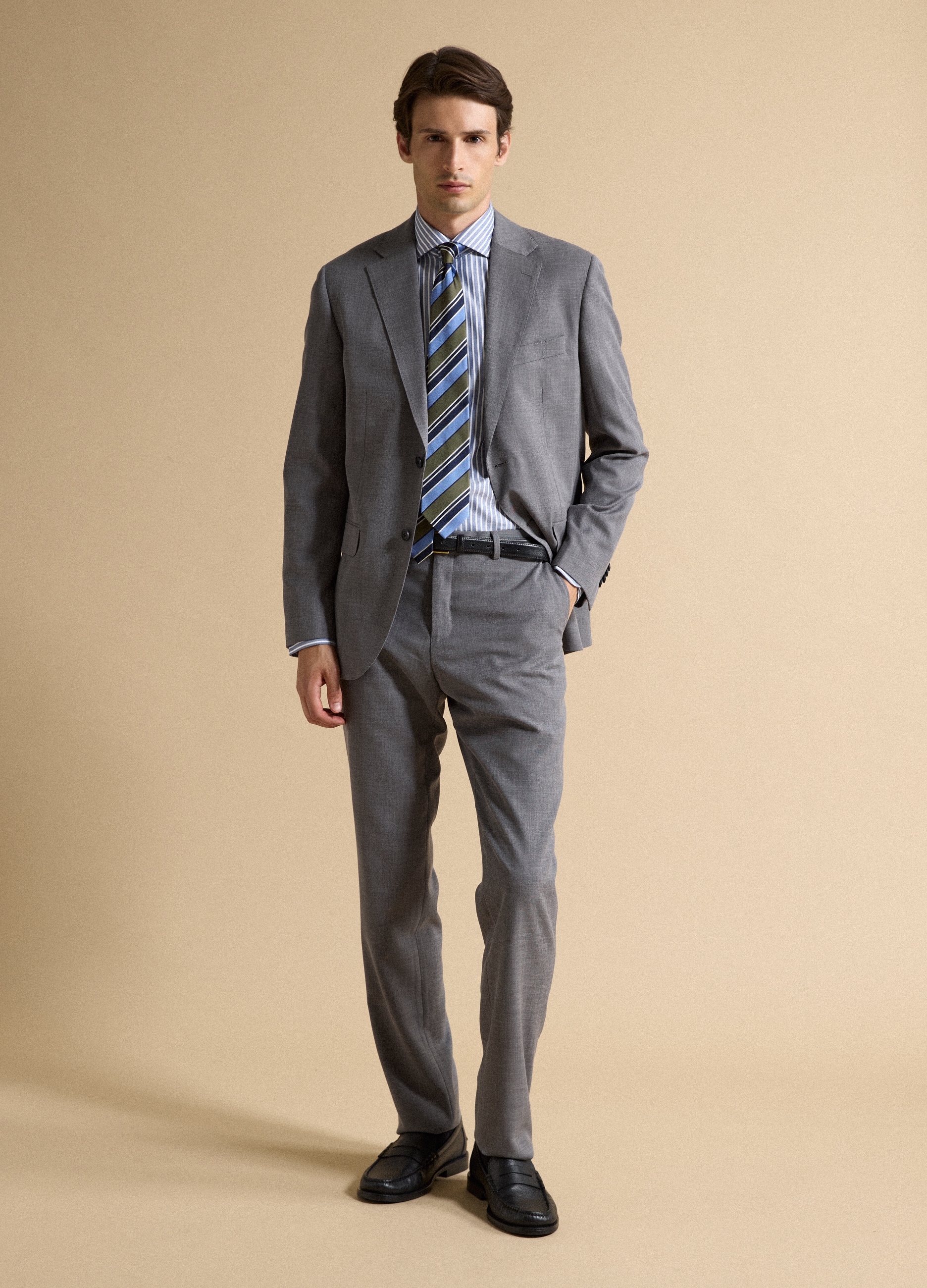 PIOMBO, Pantaloni Formali Grigi In Viscosa Elasticizzata Slim Fit, Uomo, Grigio, Taglia: 56