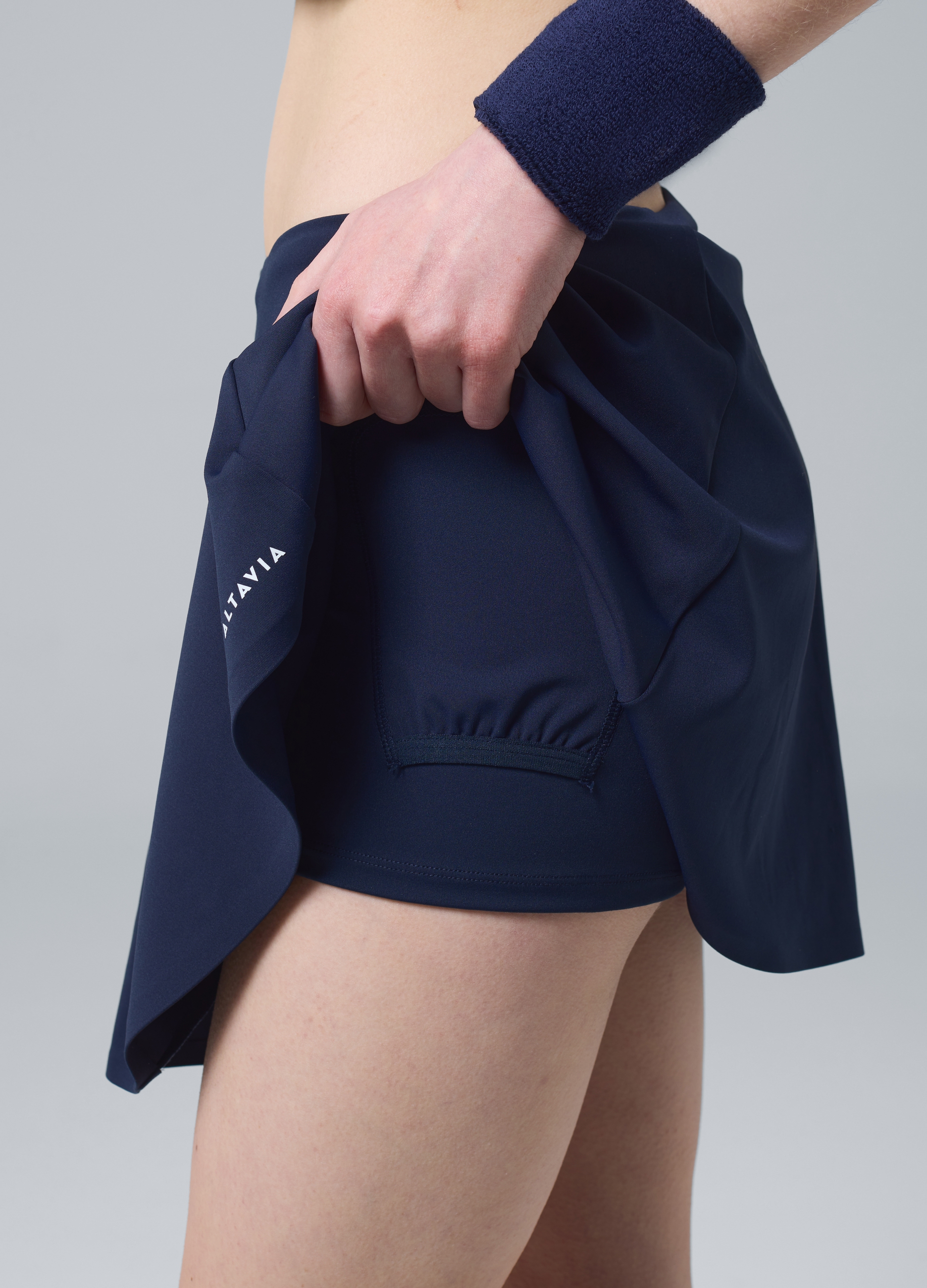 ALTAVIA COURT, Gonna Sportiva Blu In Tessuto Tecnico Elasticizzato Con Shorts Integrati Altavia Court, Donna, Blu, Taglia: XS