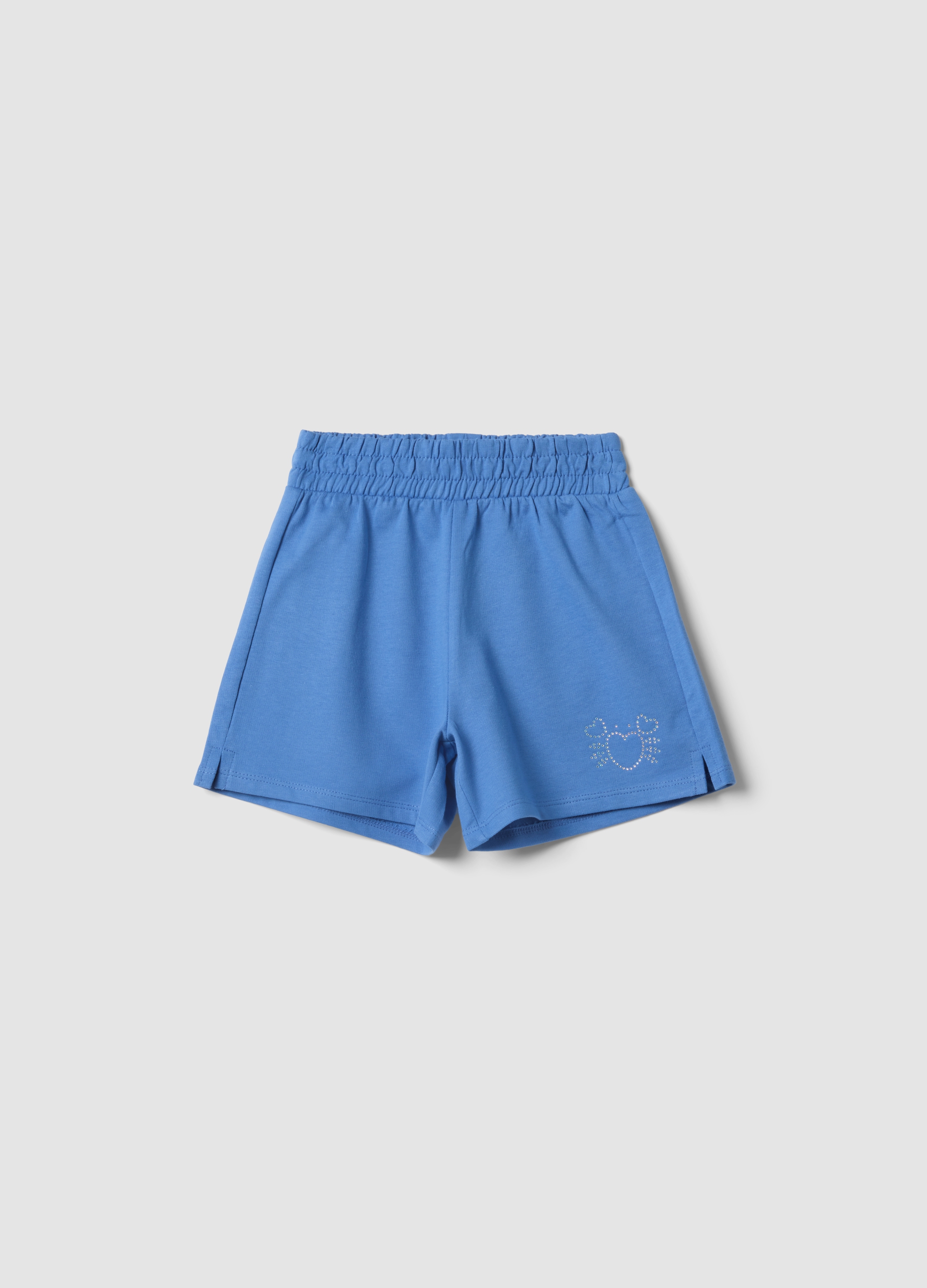OVS KIDS, Shorts Azzurri In Puro Cotone Da Bambina Con Vita Elastica, Niña, Azul oscuro, Talla: 4-5