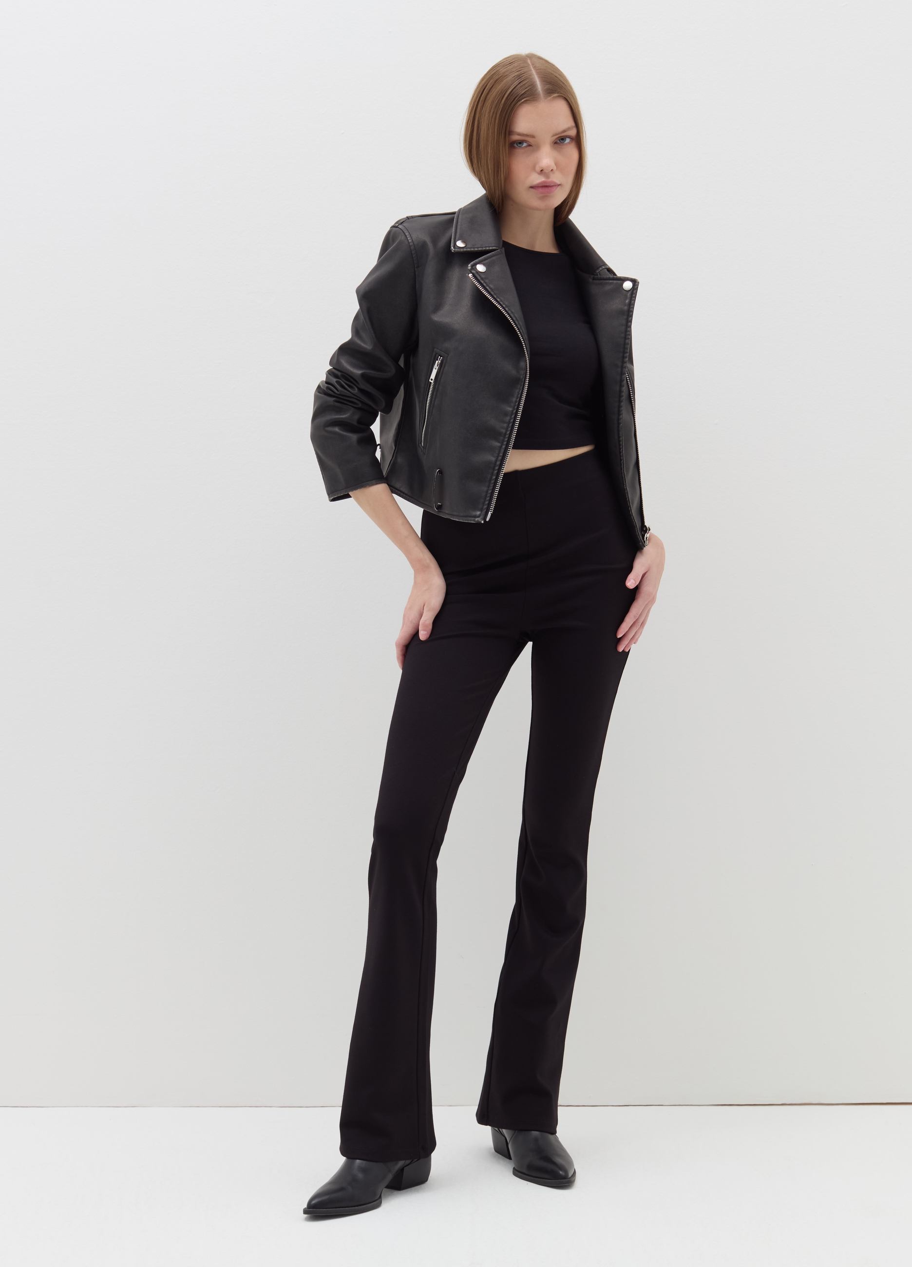 Leggings Flare Fit Elásticos, Mujer, Negro, Talla: 34