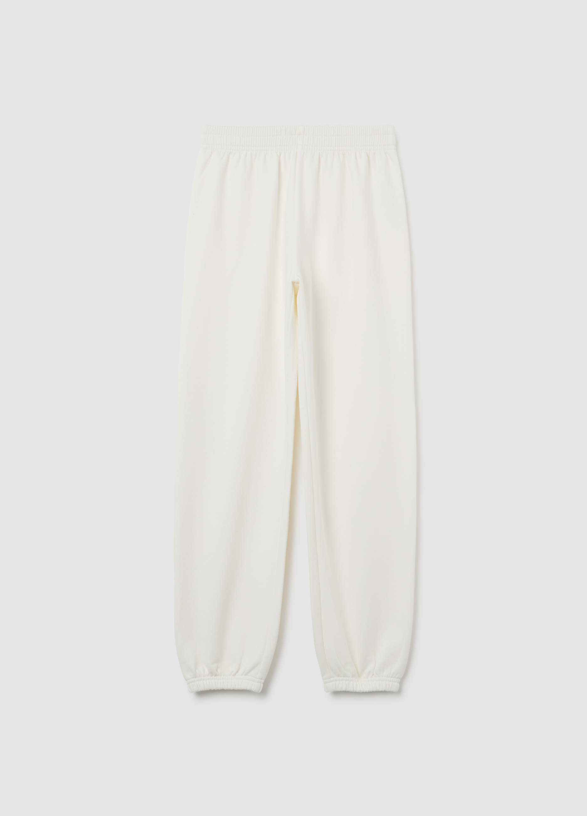 OVS KIDS, Jogger Da Ragazza In Puro Cotone Bianco Regular Fit, Niña, Blanco crema, Talla: 13-14