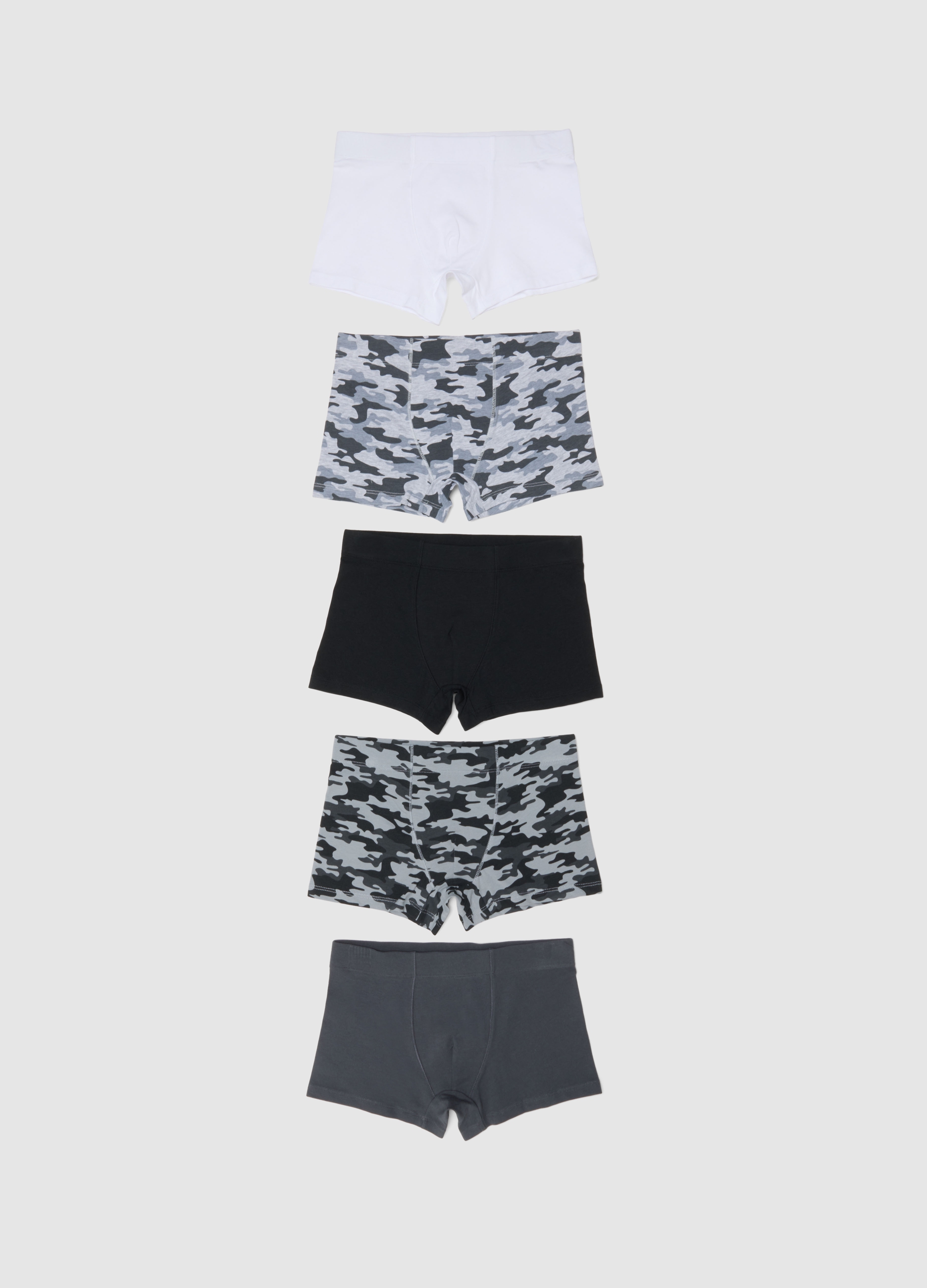 OVS KIDS, Multipack Boxer In Cotone Elasticizzato Multicolor Da Ragazzo, Niño, Blanco/negro, Talla: 12-13