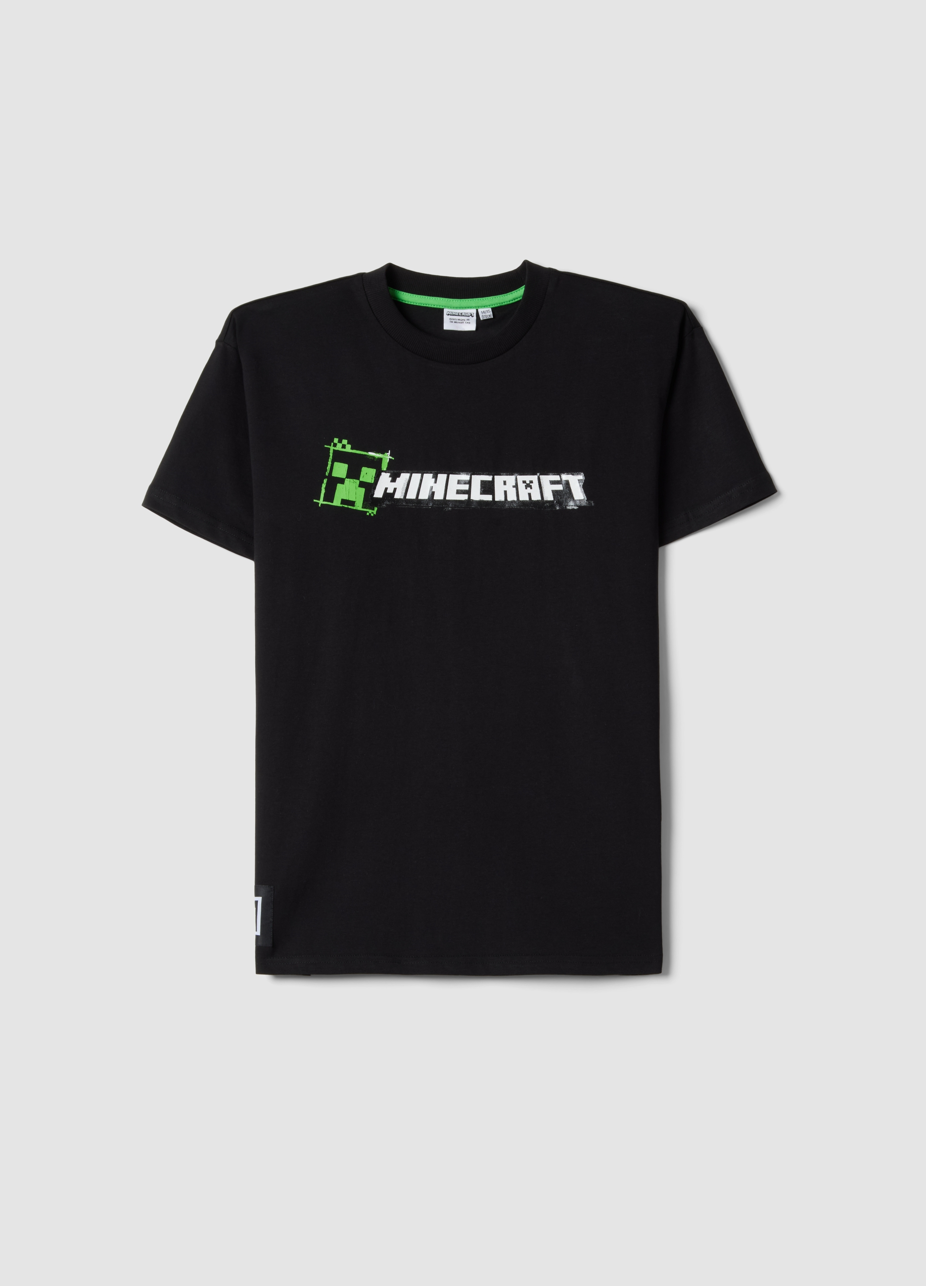 OVS KIDS, Camiseta De Niño De Algodón Negro Puro Corte Holgado Con Estampado, Niño, Gunmetal, Talla: 10-11