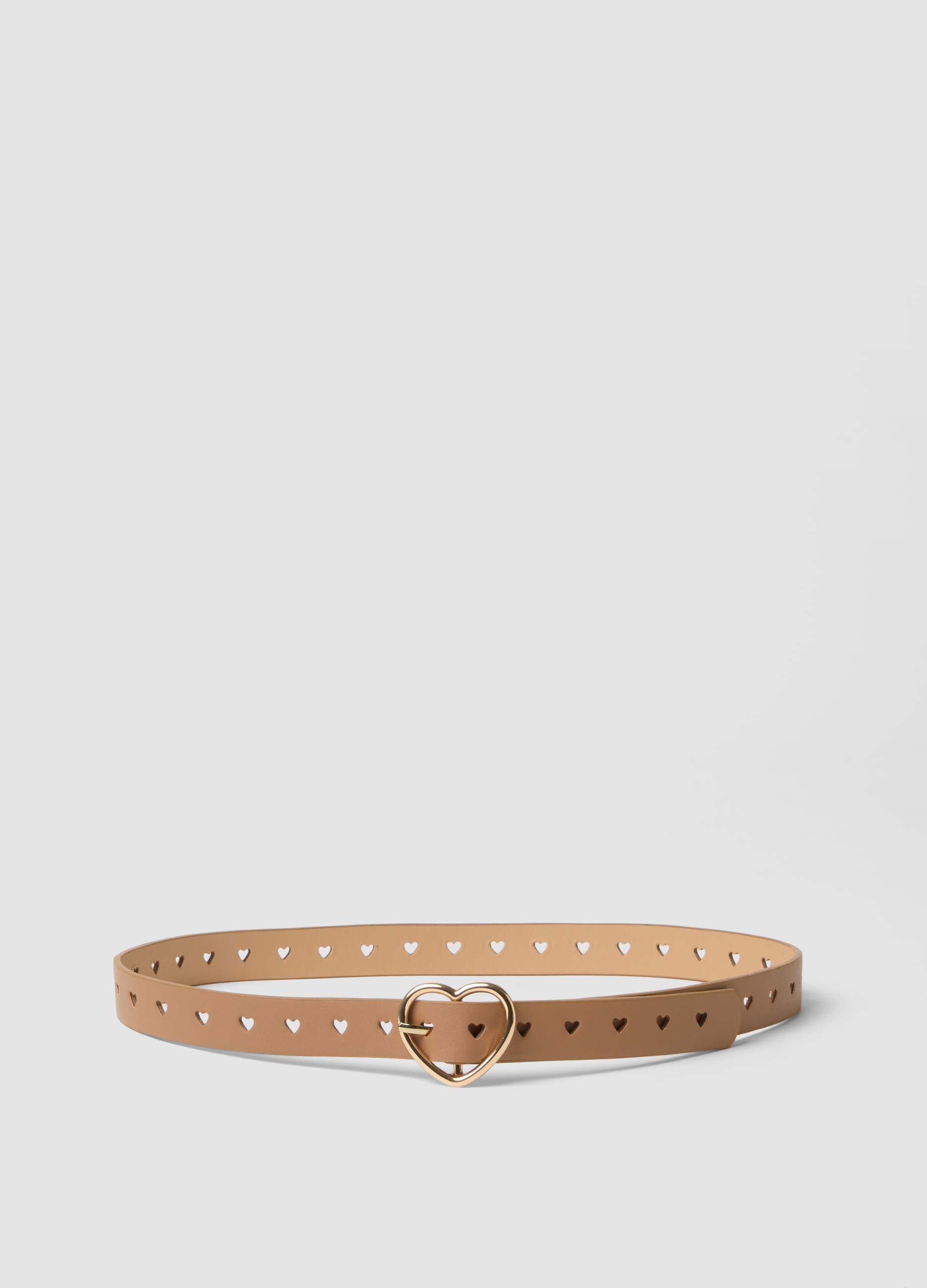 OVS KIDS, Cintura Marrone Con Fibbia A Cuore Traforata, Bambina, Marrone, Taglia: S/M
